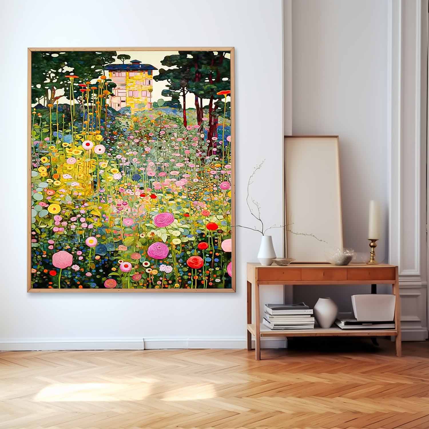 Klimt-Style Floral Garden Painting
