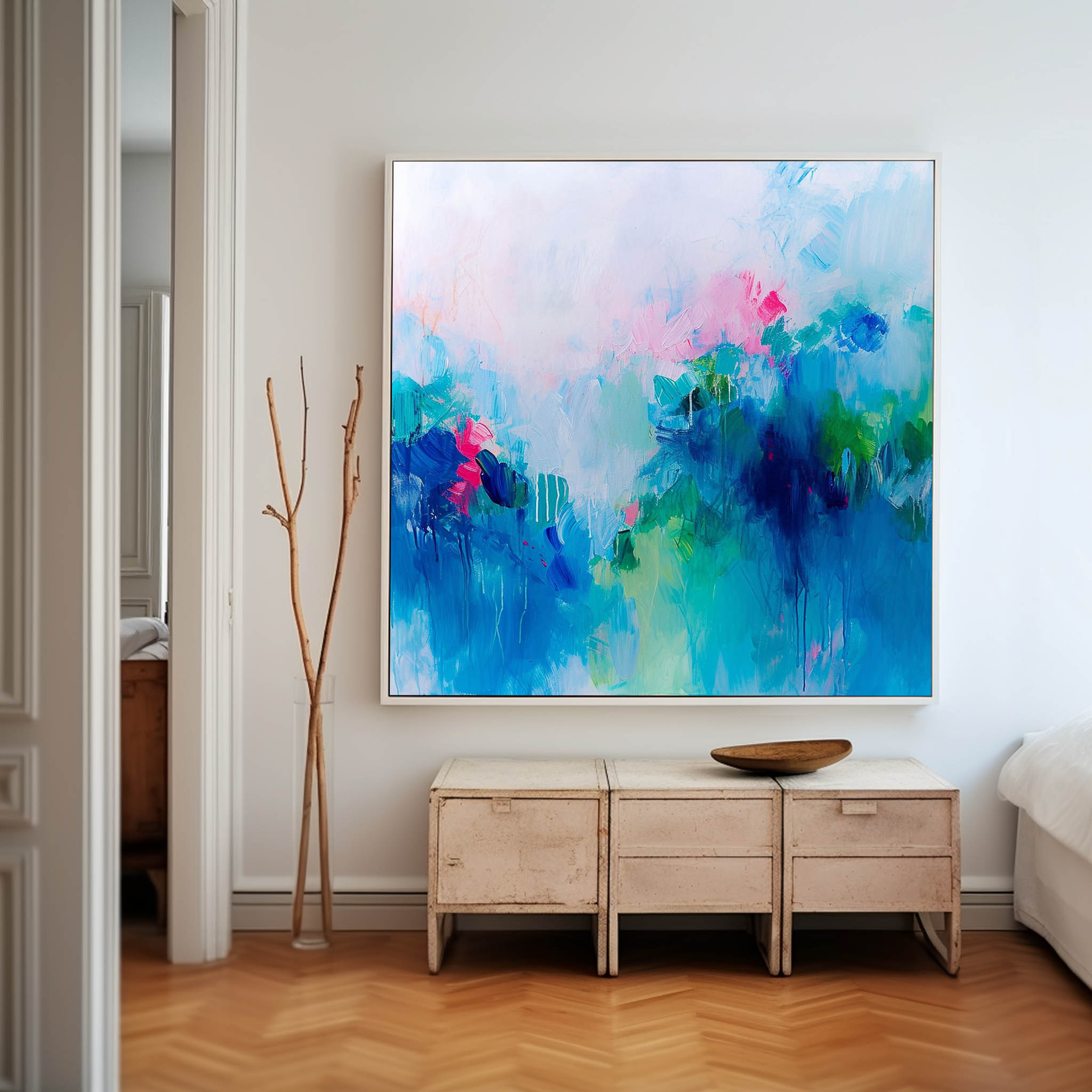 Wall Art Painterly Abstract Soft Fluid Wash