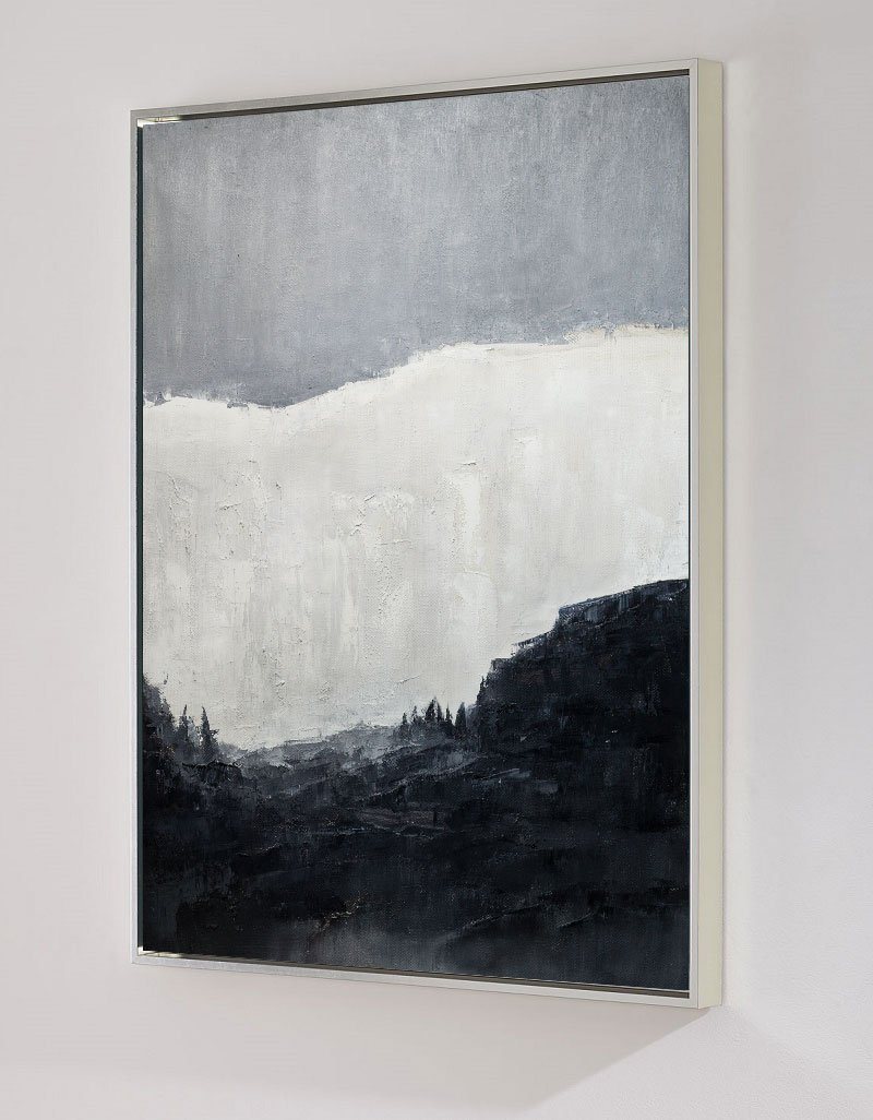 Moody Misty Mountain Landscape Framed Wall Art