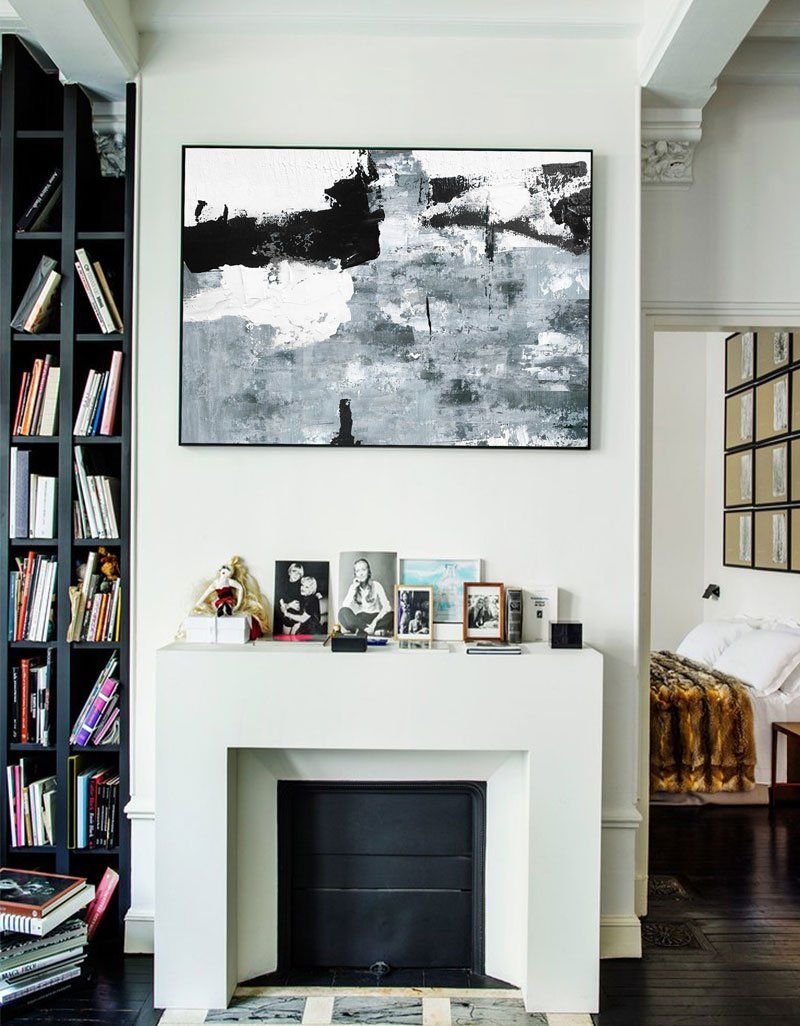 Black Grey Abstract Expressionist Painting