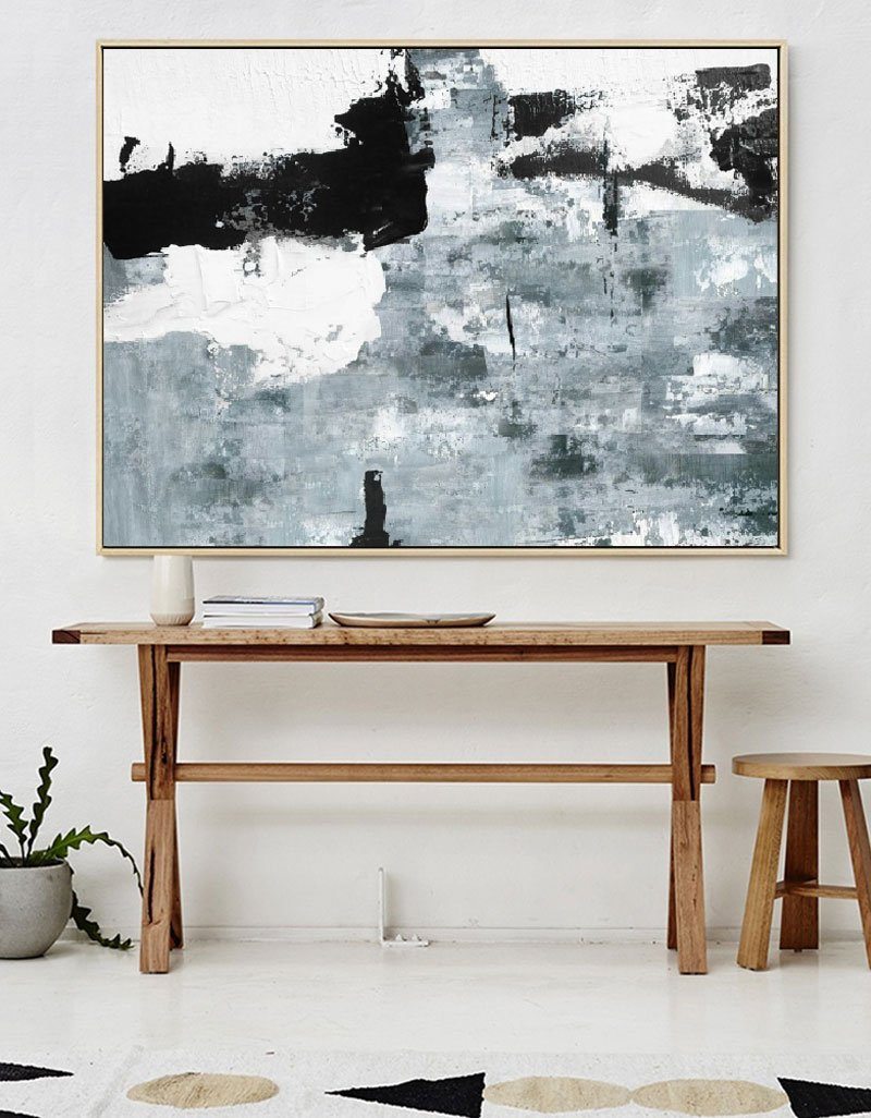 Black Grey Abstract Expressionist Painting
