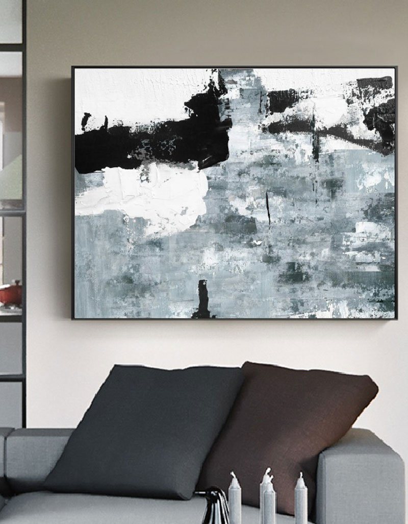 Black Grey Abstract Expressionist Painting