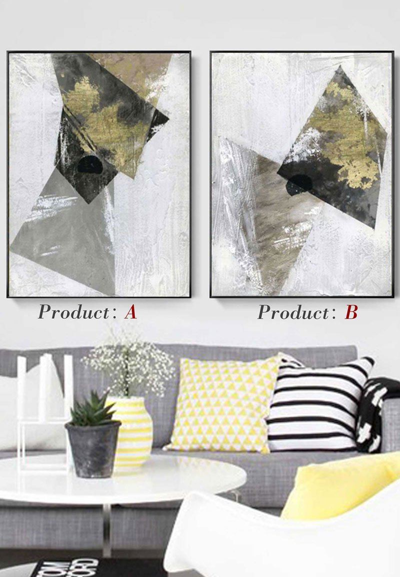 Geometric Moss Green Abstract Canvas Wall Art