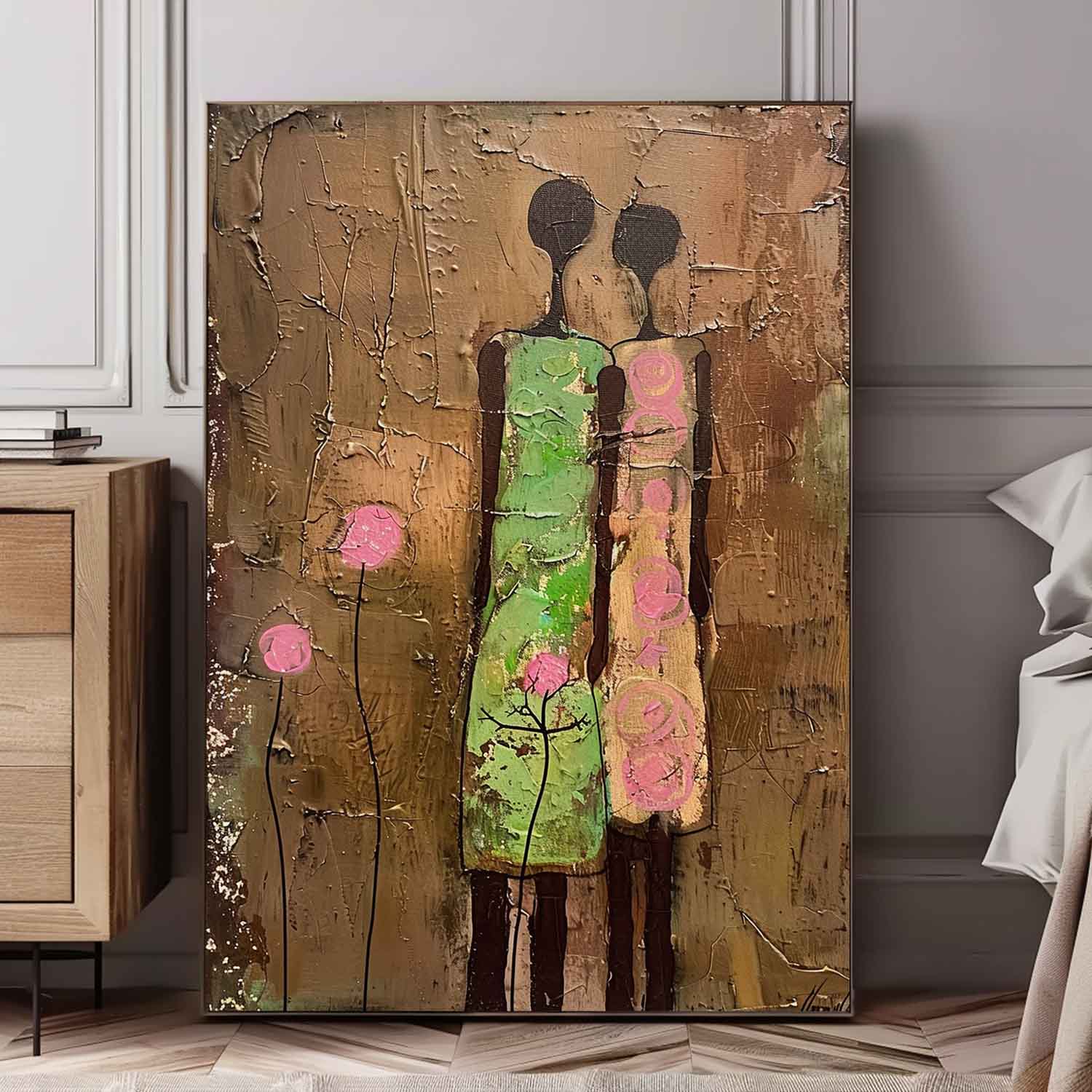 Wall Art Abstract Stylized African Figure Portrait