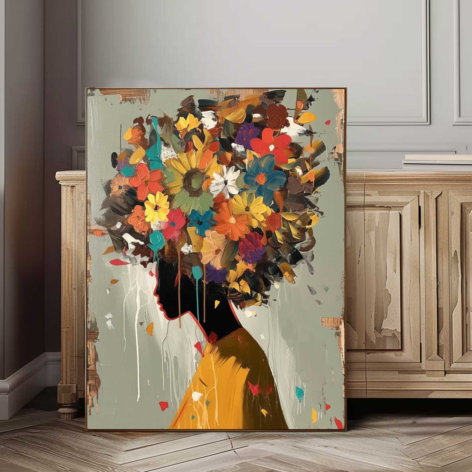 Wall Art People Floral Cheerful Lively