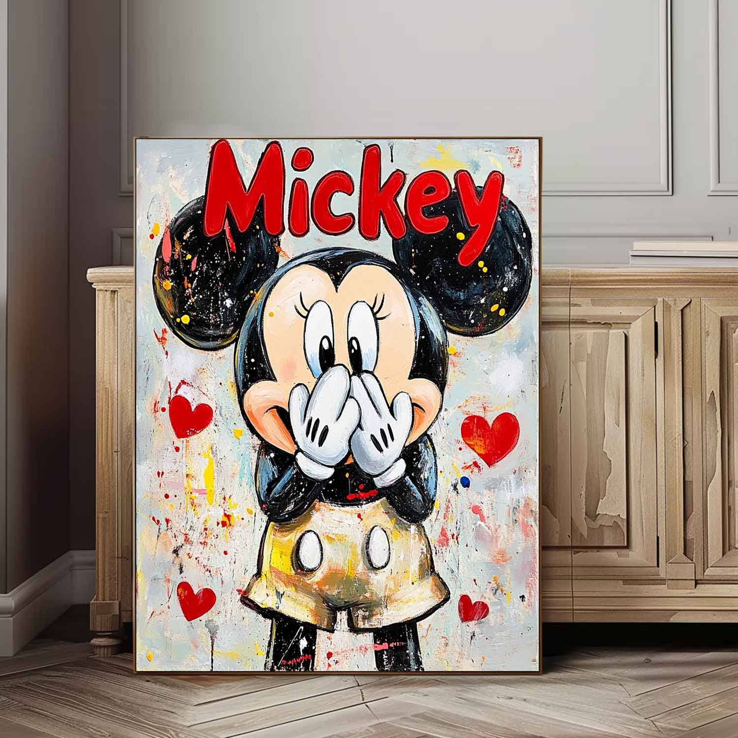 Pop Art Mickey Mouse Painting Playful Wall Art
