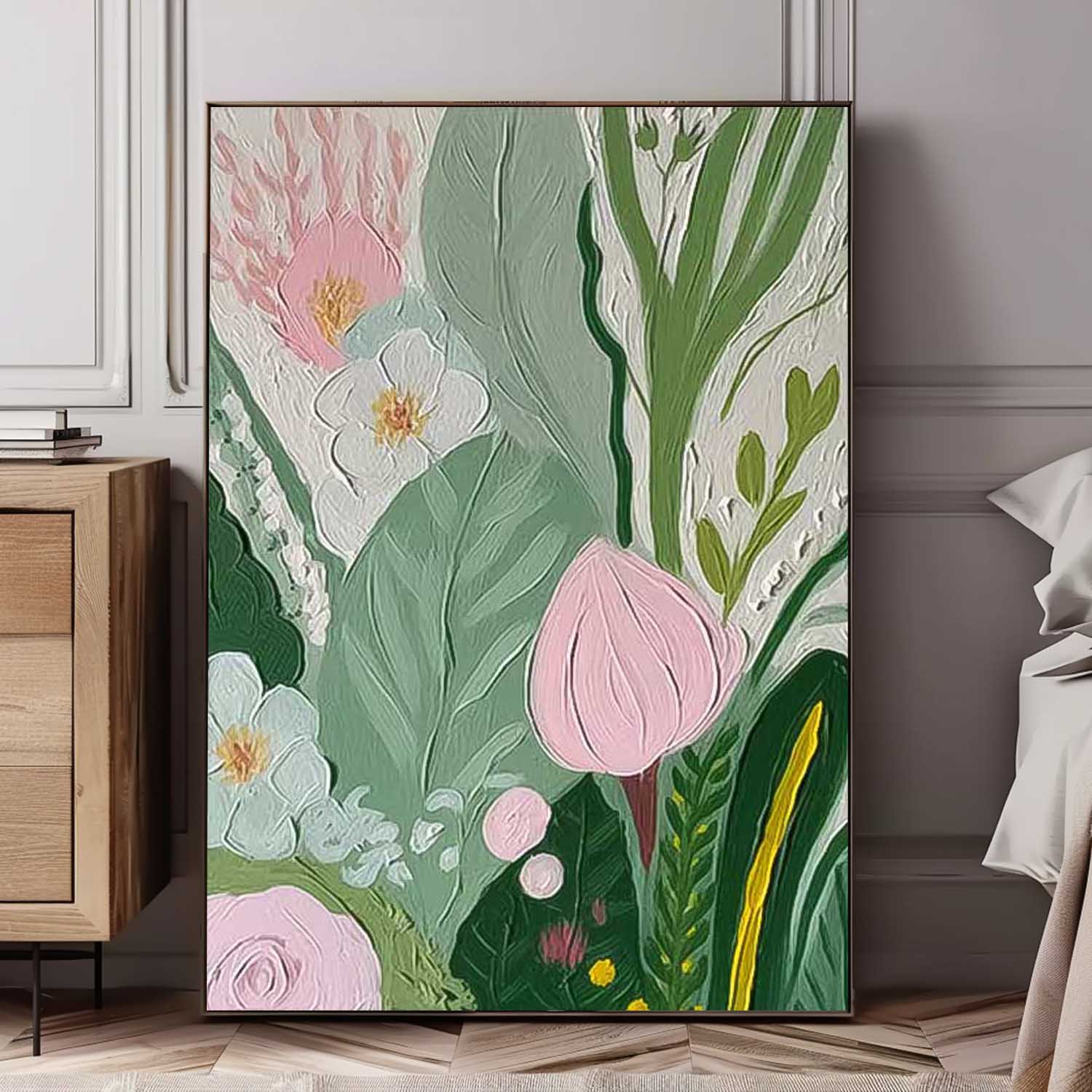 Wall Art Clean Line Flower Cozy Contemporary Rustic