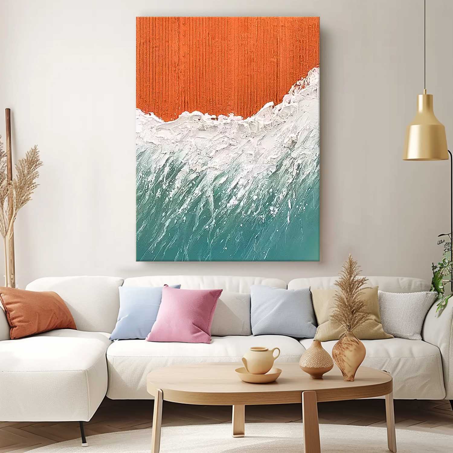 Wall Art Energetic Beach & Ocean Painterly Scene
