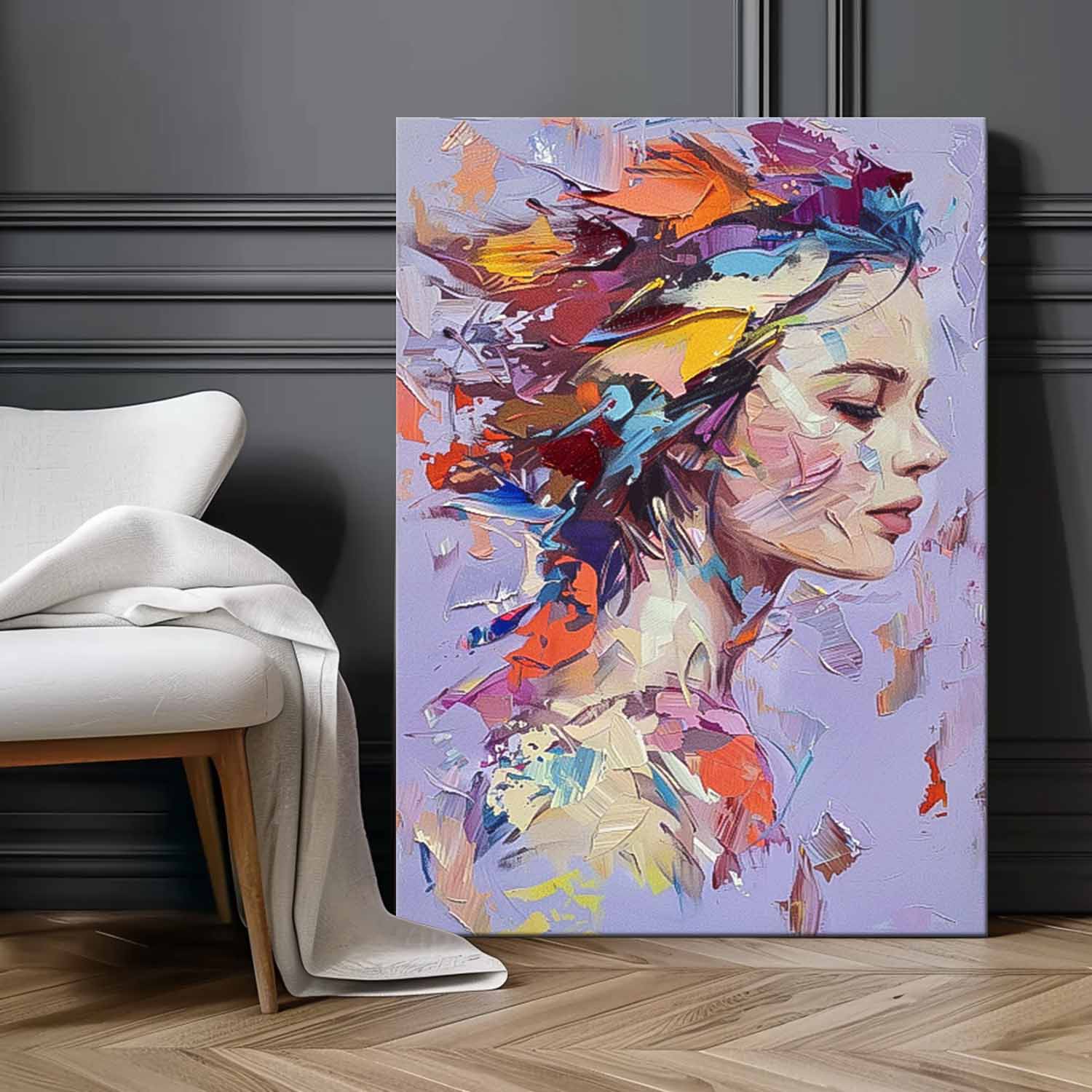 Wall Art Portrait Energetic Painterly Elegant