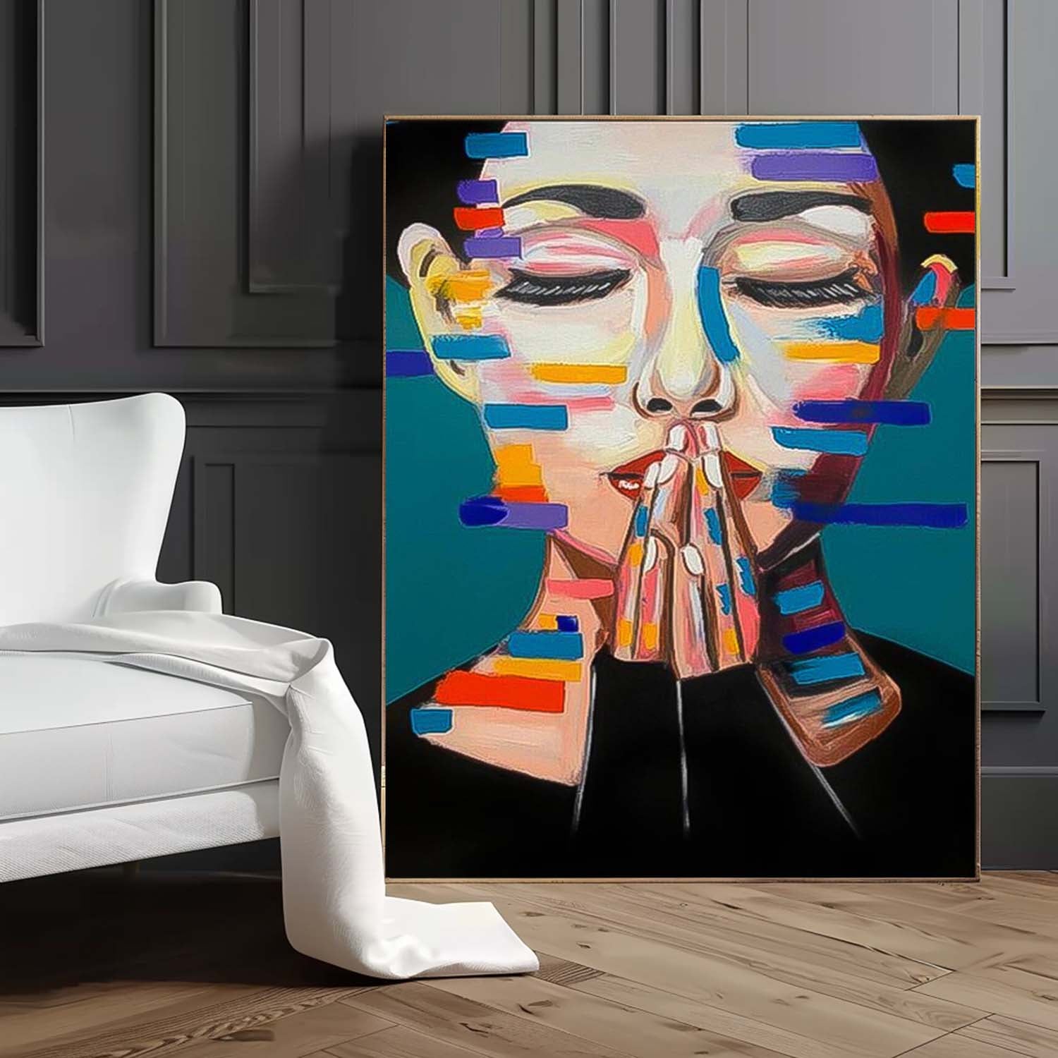 Wall Art Emotional Vibrant Portrait Contemporary