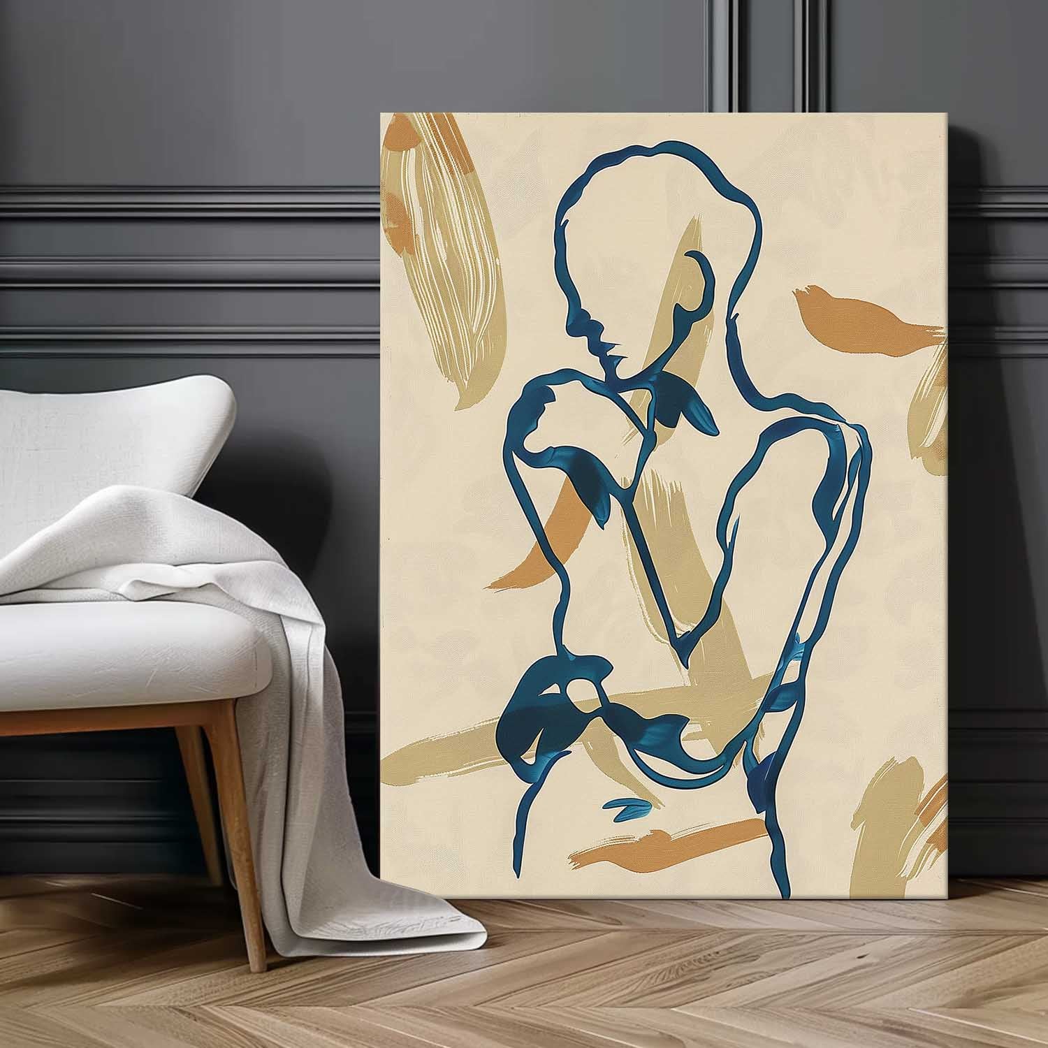 Wall Art People Playful Line Painterly Abstract