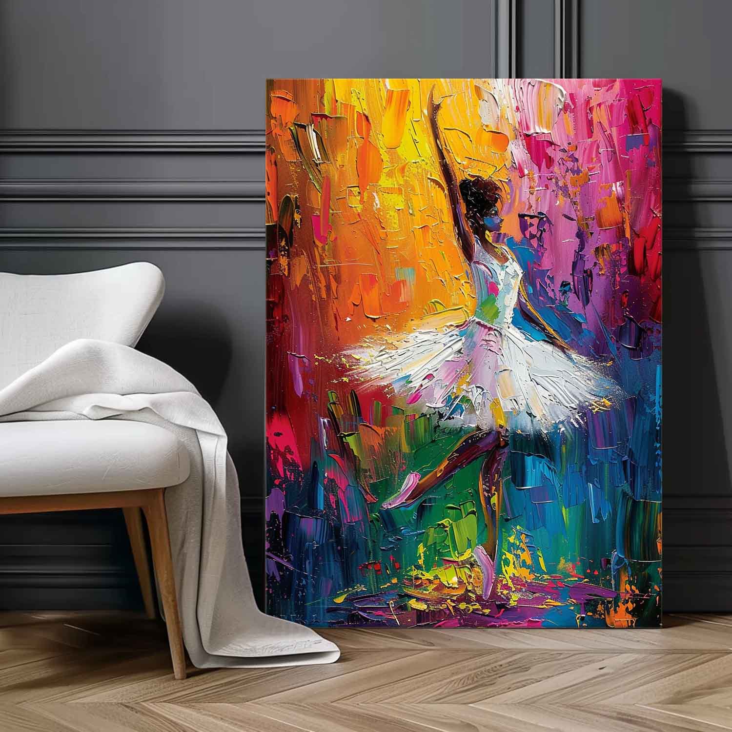Wall Art Impasto Expressionist Ballerina Energetic