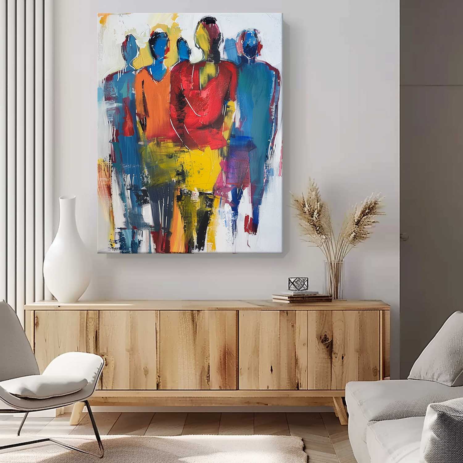 Wall Art Impasto Group Energetic Artistic