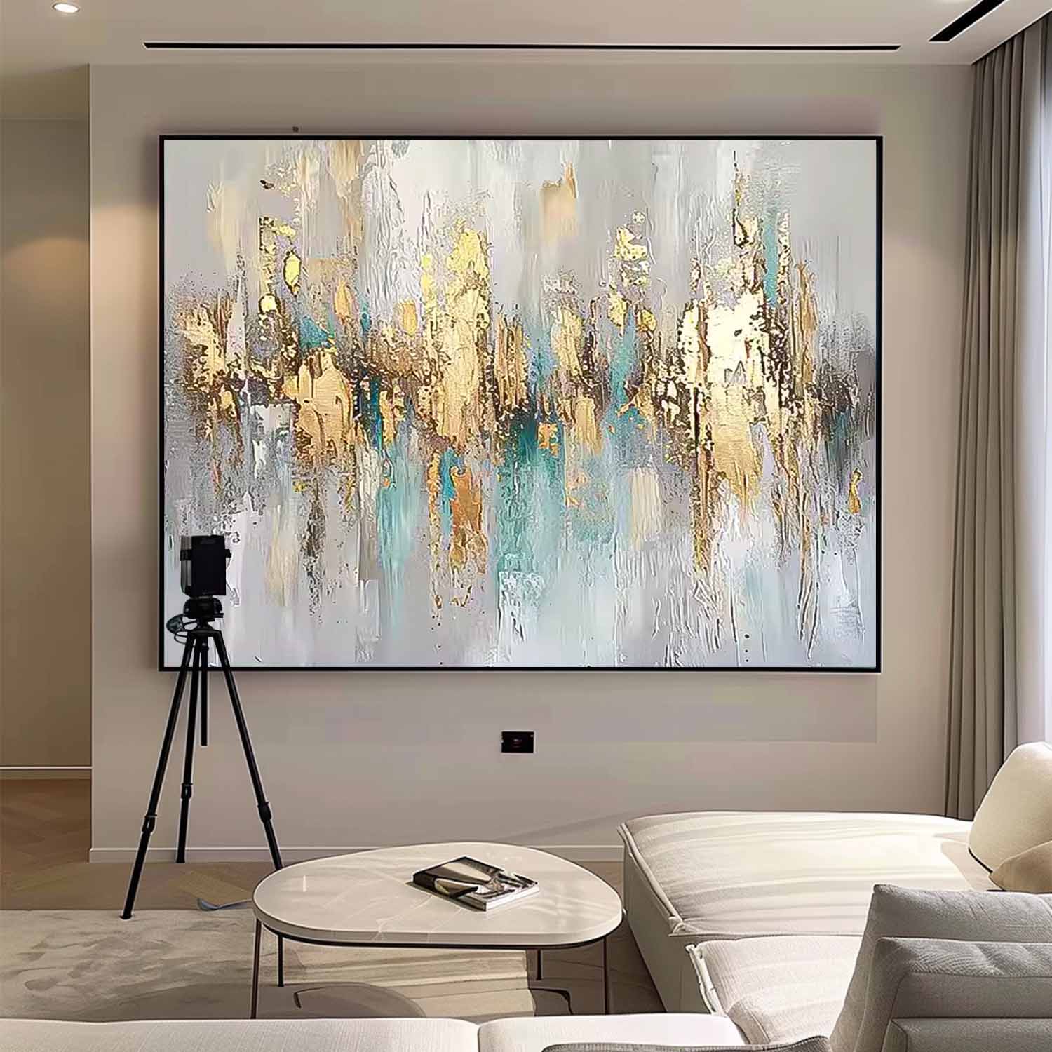 Wall Art Impasto Abstract Metallic Elegant