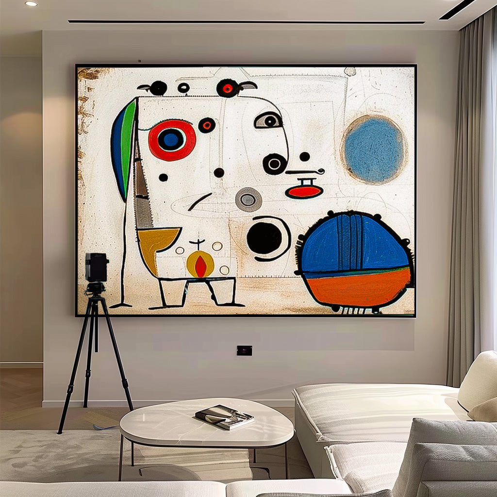 Joan Miró Style Surrealist Abstract Painting