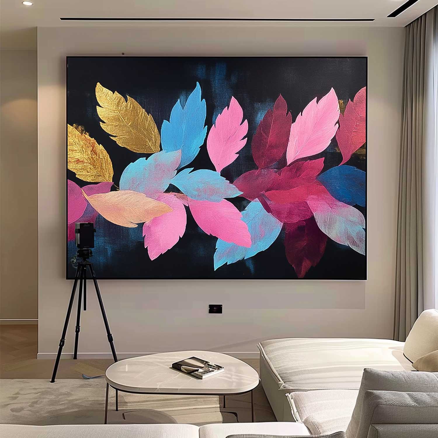 Wall Art Flower Design Colorful Leaf