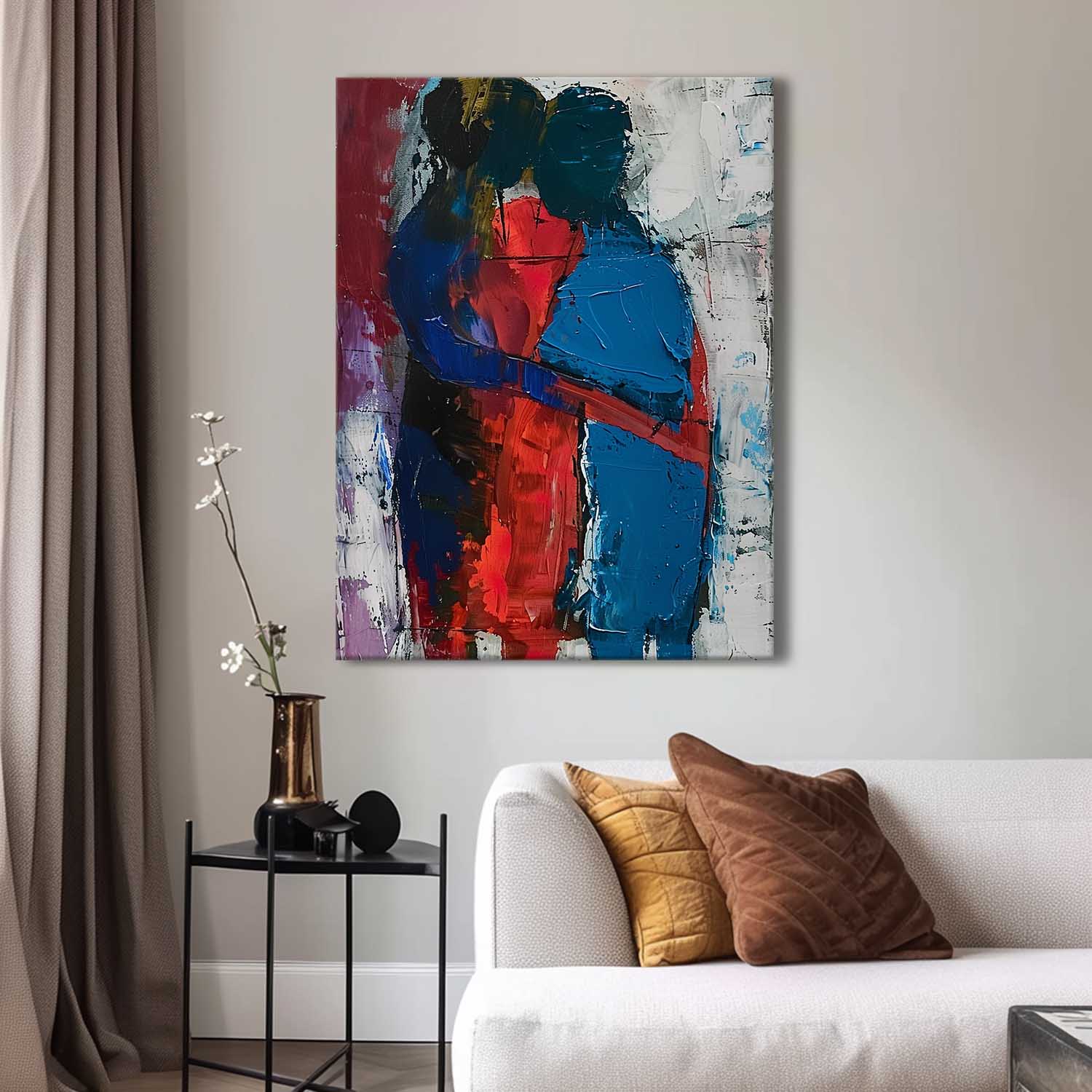 Wall Art Impasto People Intimate Warm