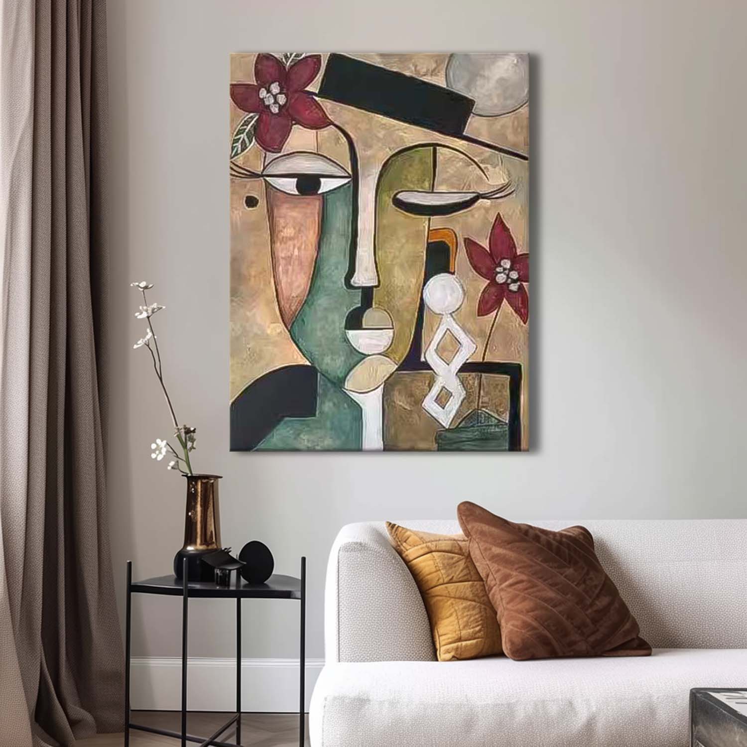 Wall Art Cubist People Geometric Abstract Portrait