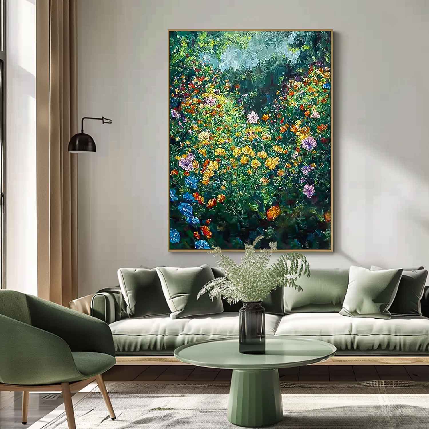 Lush Wildflower Garden Abstract Wall Art