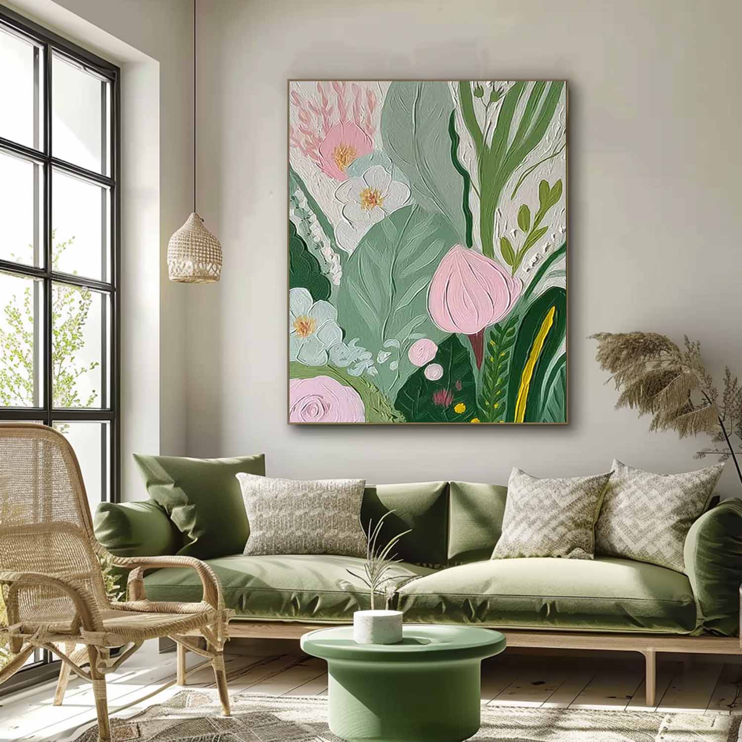 Wall Art Clean Line Flower Cozy Contemporary Rustic