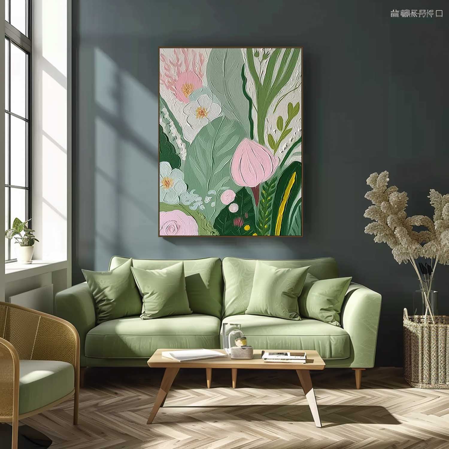 Wall Art Clean Line Flower Cozy Contemporary Rustic