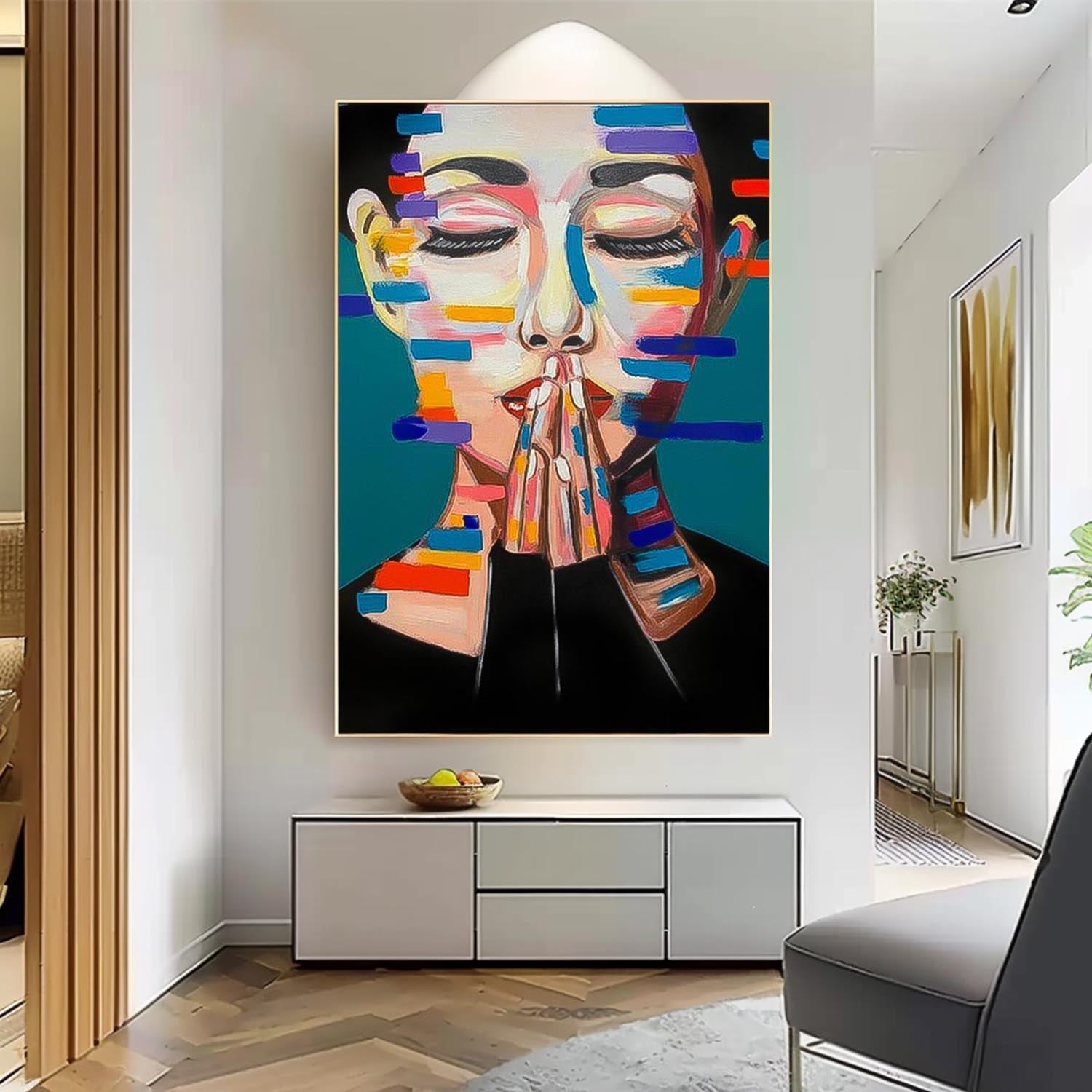 Wall Art Emotional Vibrant Portrait Contemporary