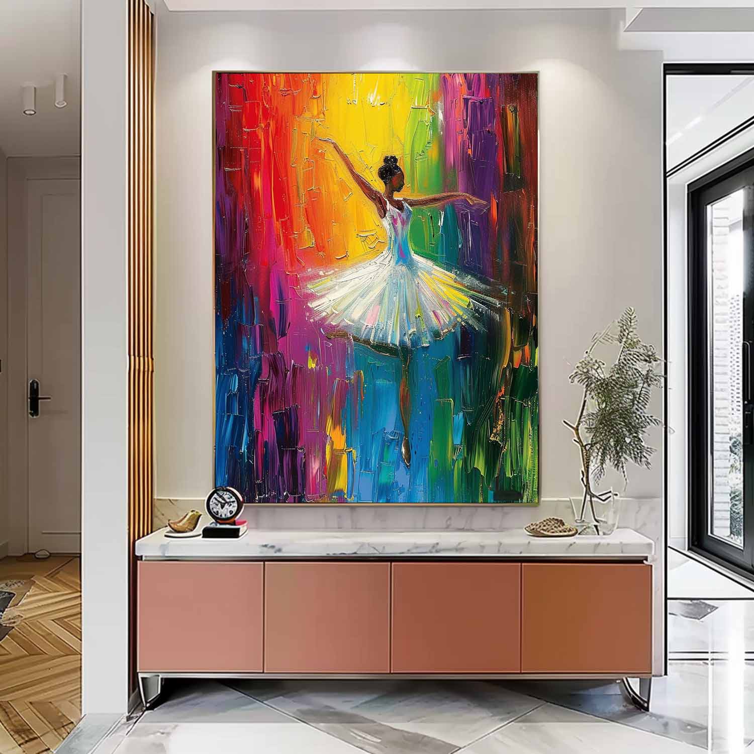 Wall Art Impasto Ballerina Dance Expressionist