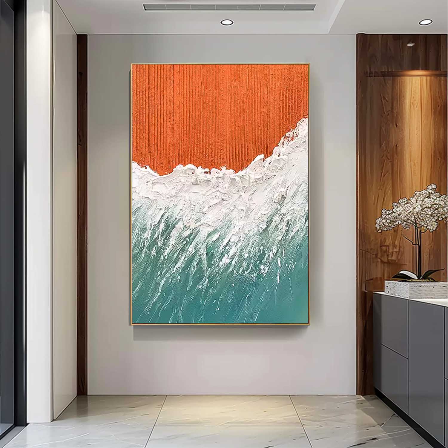 Wall Art Energetic Beach & Ocean Painterly Scene
