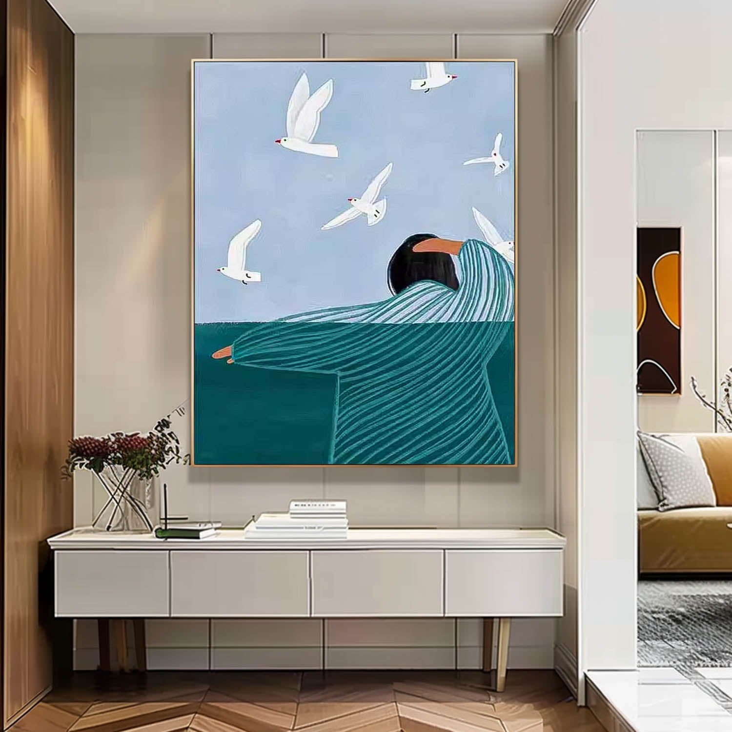 Wall Art Impasto People Cheerful Lively Atmosphere
