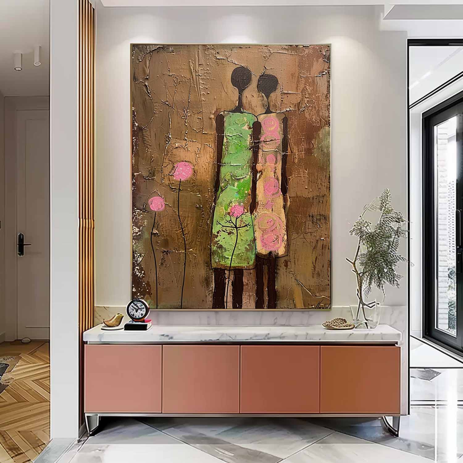 Wall Art Abstract Stylized African Figure Portrait