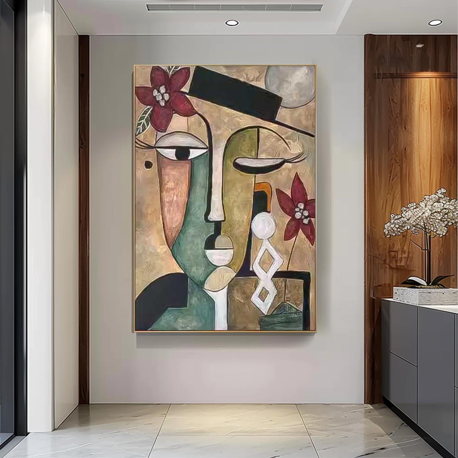 Wall Art Cubist People Geometric Abstract Portrait