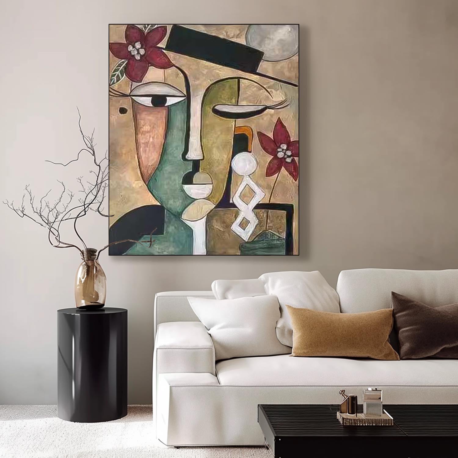 Wall Art Cubist People Geometric Abstract Portrait