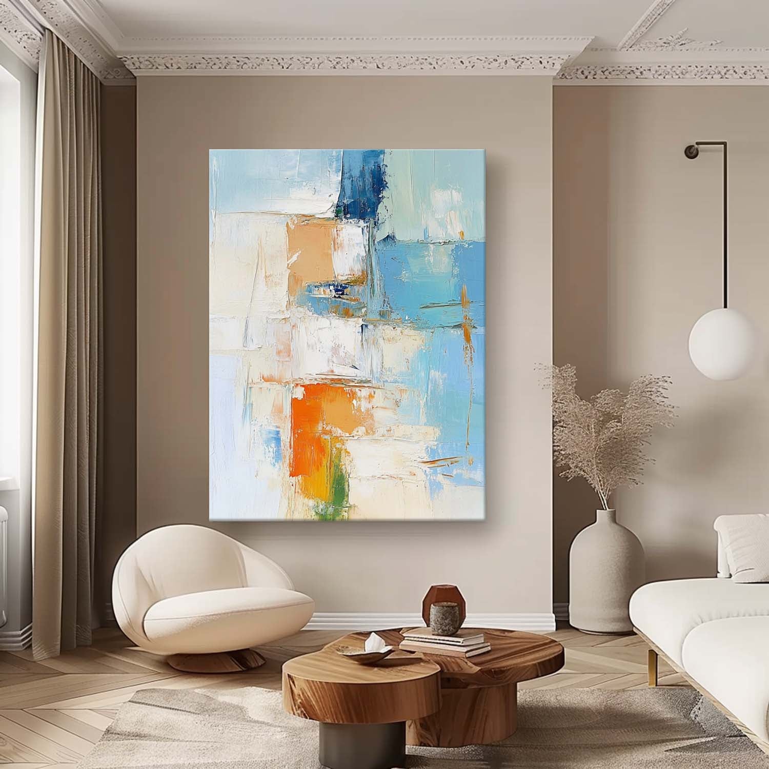 Abstract Canvas Art AB604 - Neutralighting