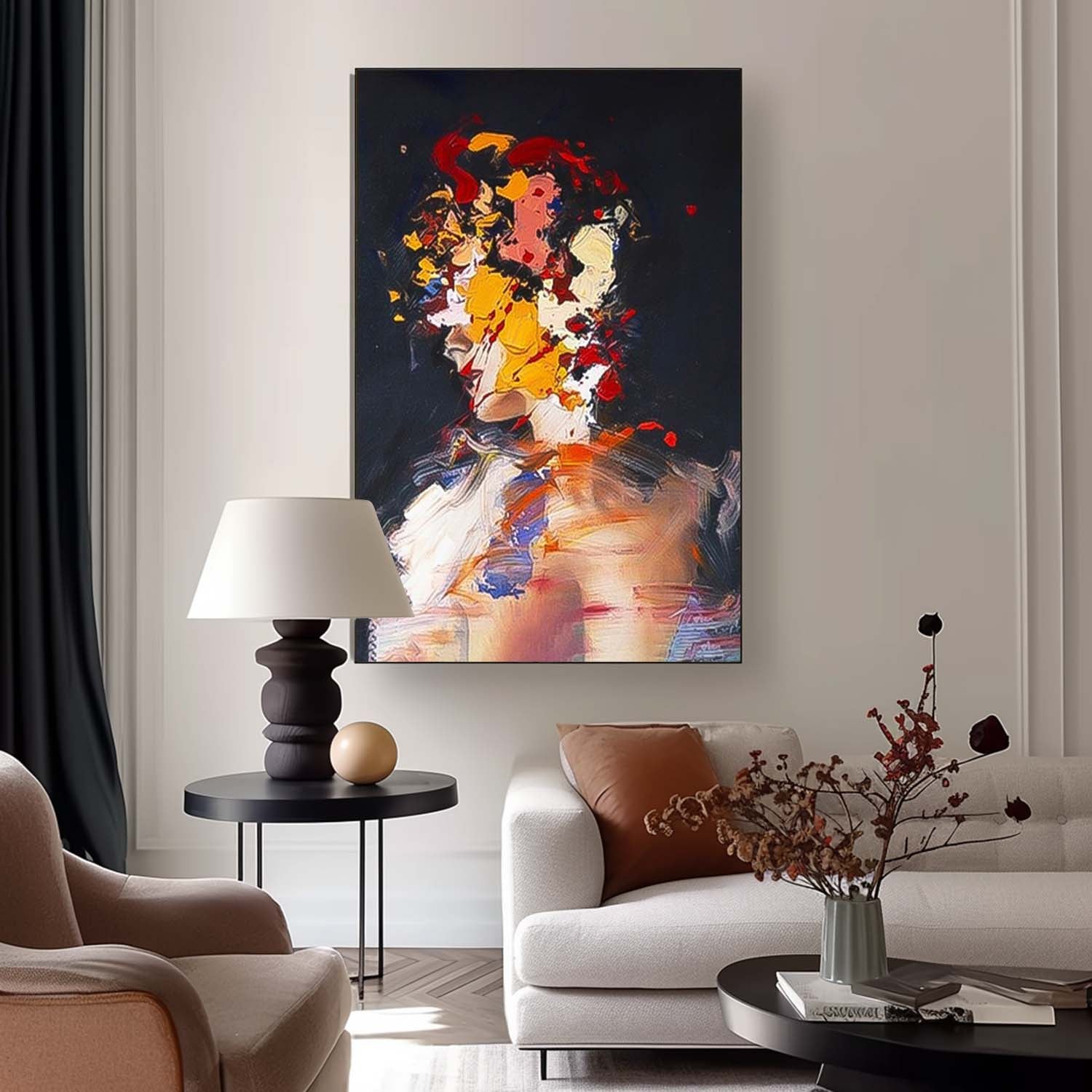 Abstract Pastel Canvas Oil Painting