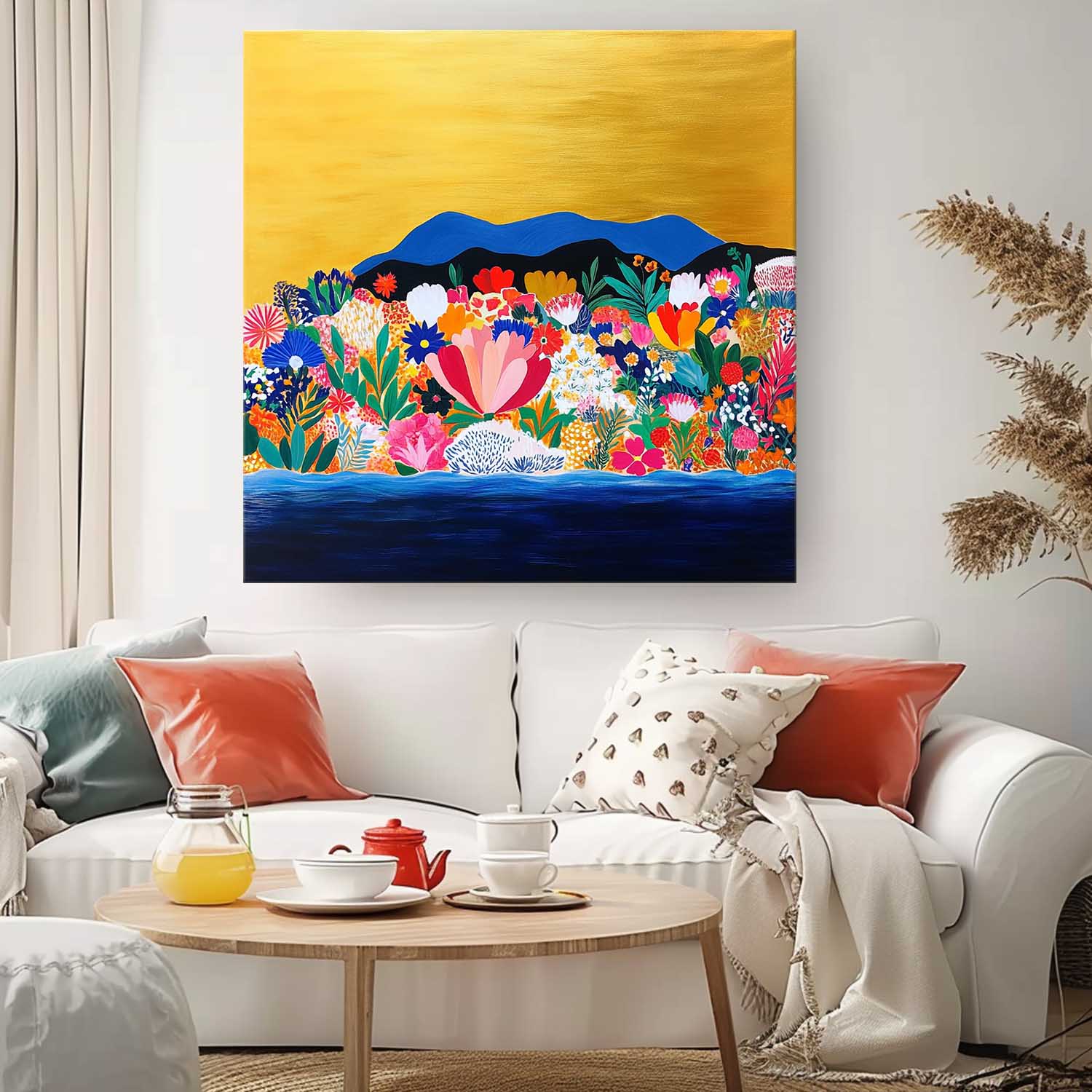 Wall Art Flower Gilded Mountain Opulent