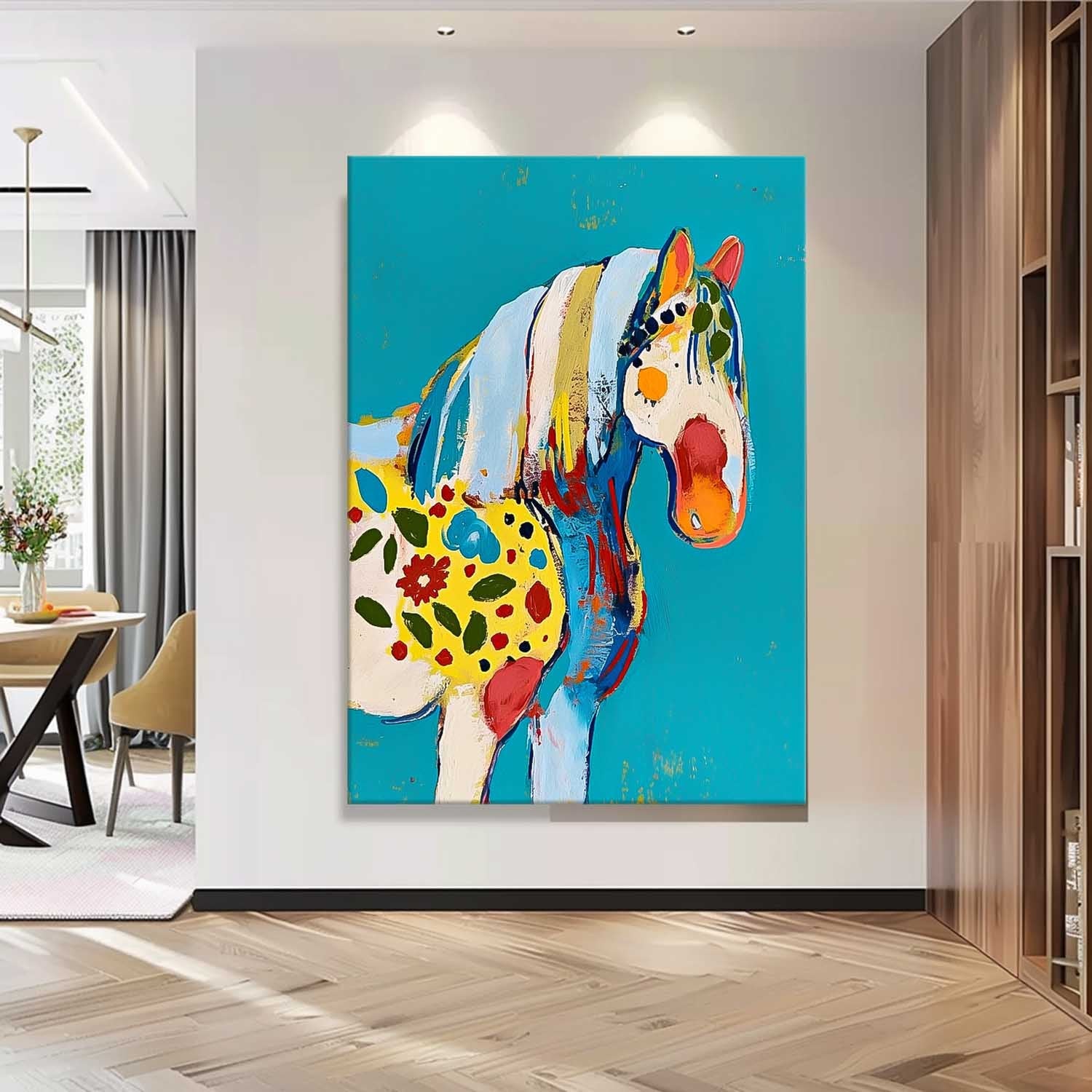 Wall Art Animal Whimsical Patterned Horse