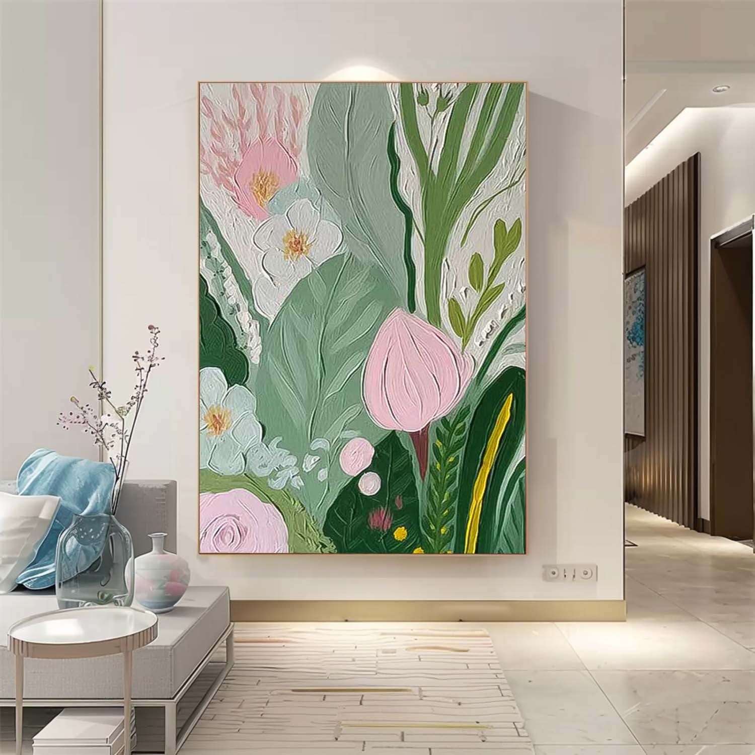 Wall Art Clean Line Flower Cozy Contemporary Rustic