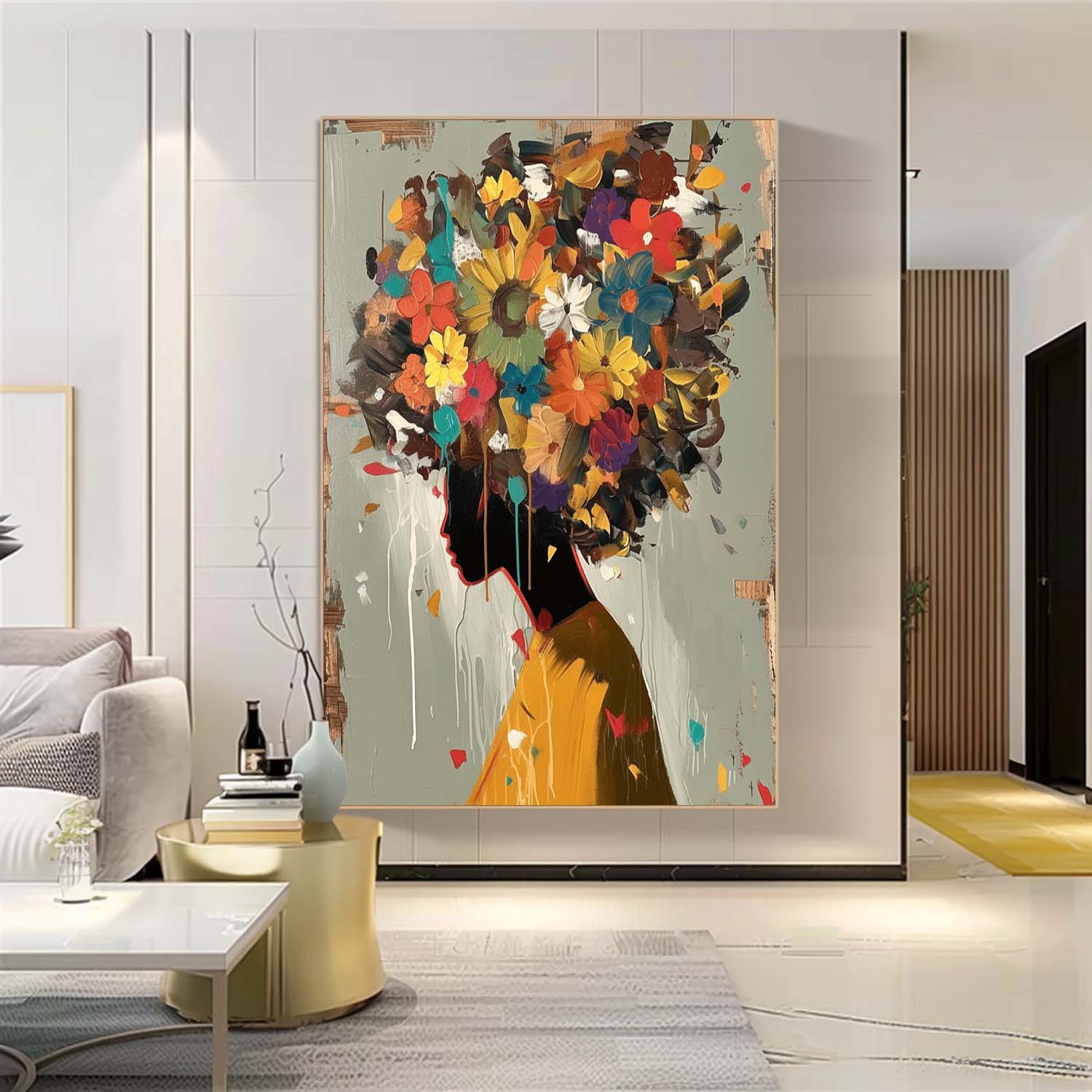 Wall Art People Floral Cheerful Lively