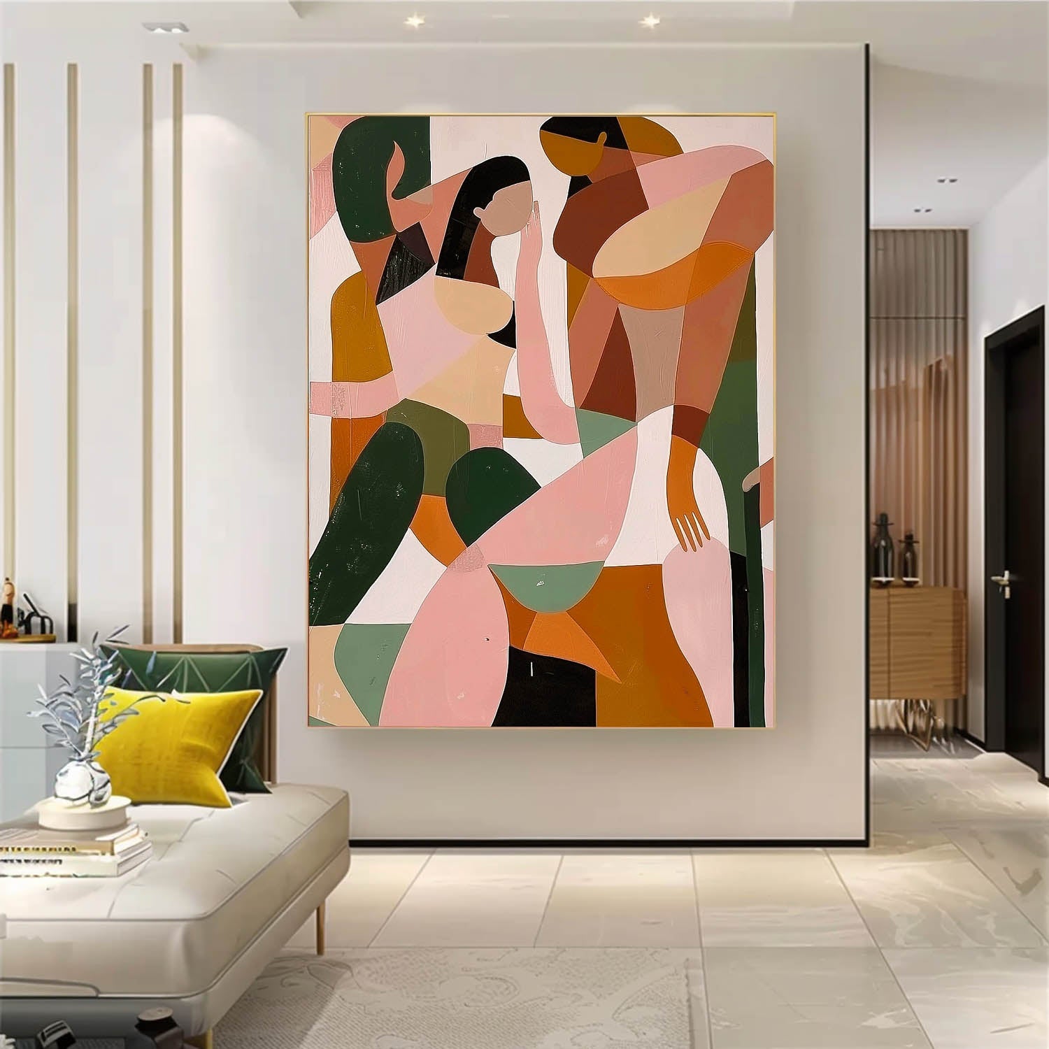 Abstract Human Figures Impasto Canvas Wall Art