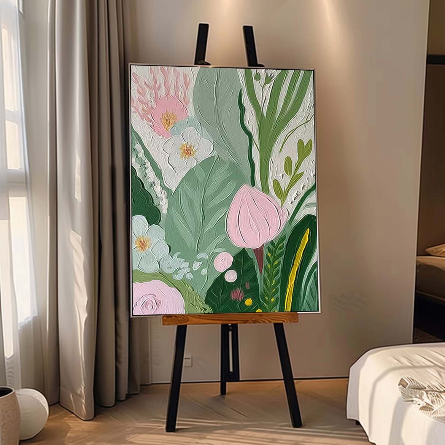 Wall Art Clean Line Flower Cozy Contemporary Rustic