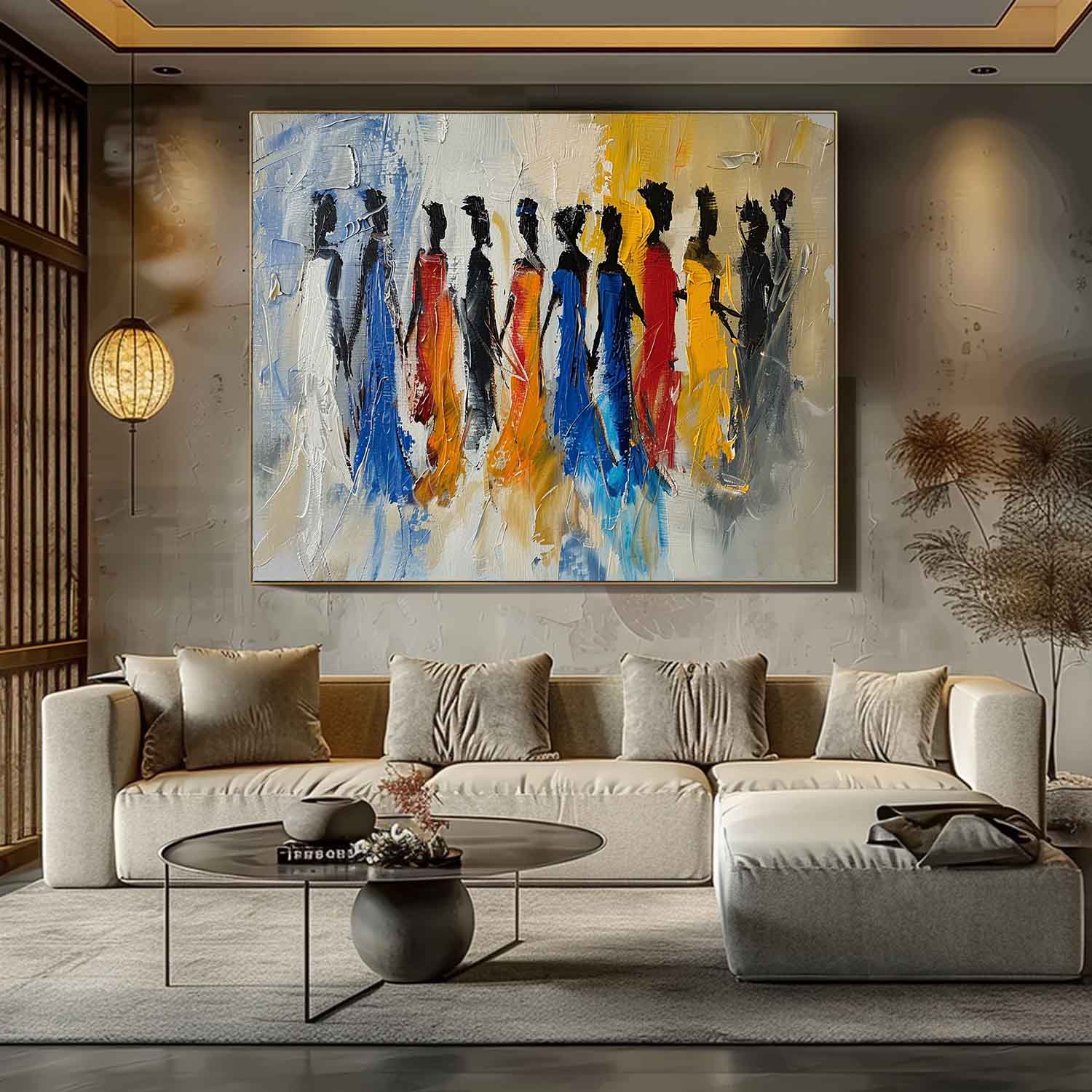 Wall Art Figurative Group Contemporary Painterly