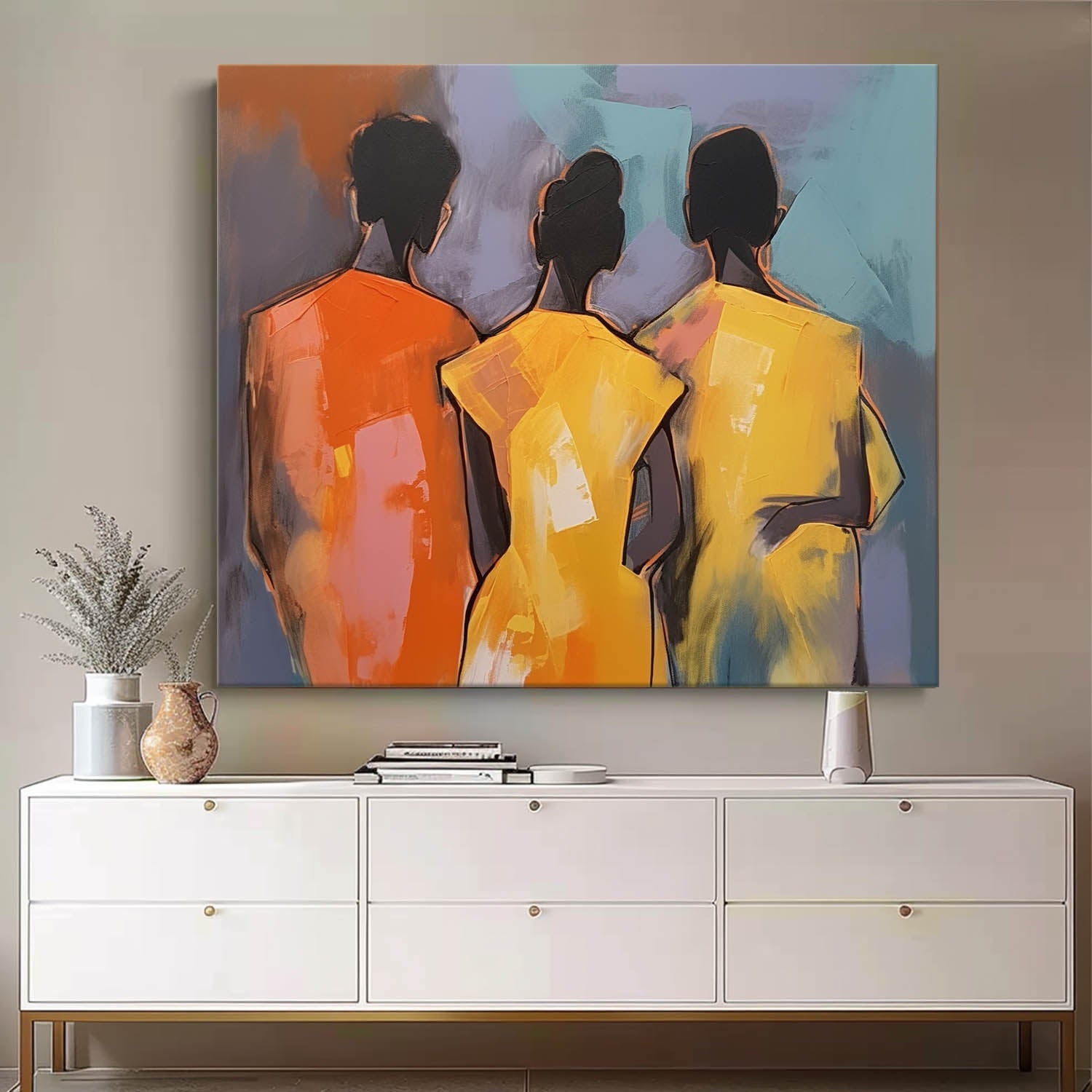 Wall Art People Contemporary Abstract Vibrant