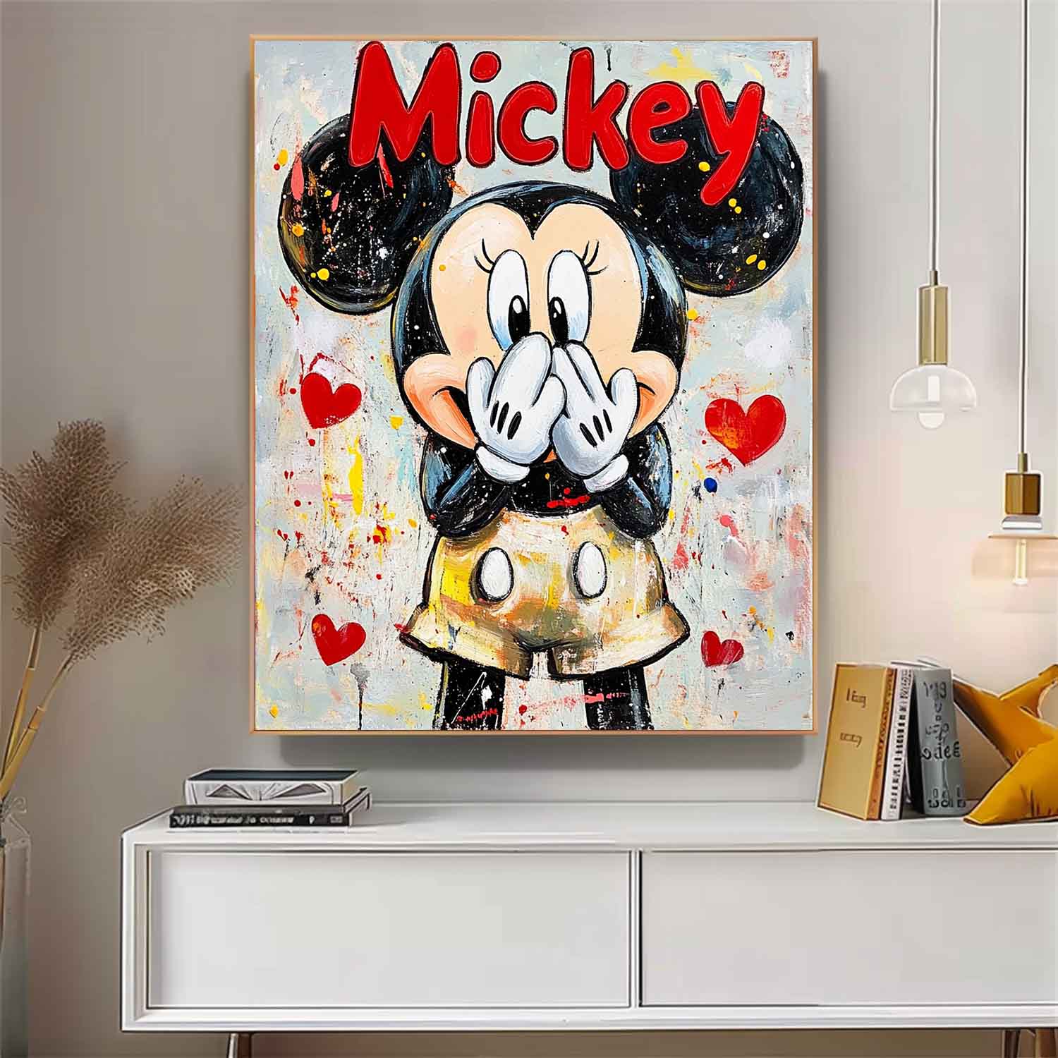 Pop Art Mickey Mouse Painting Playful Wall Art