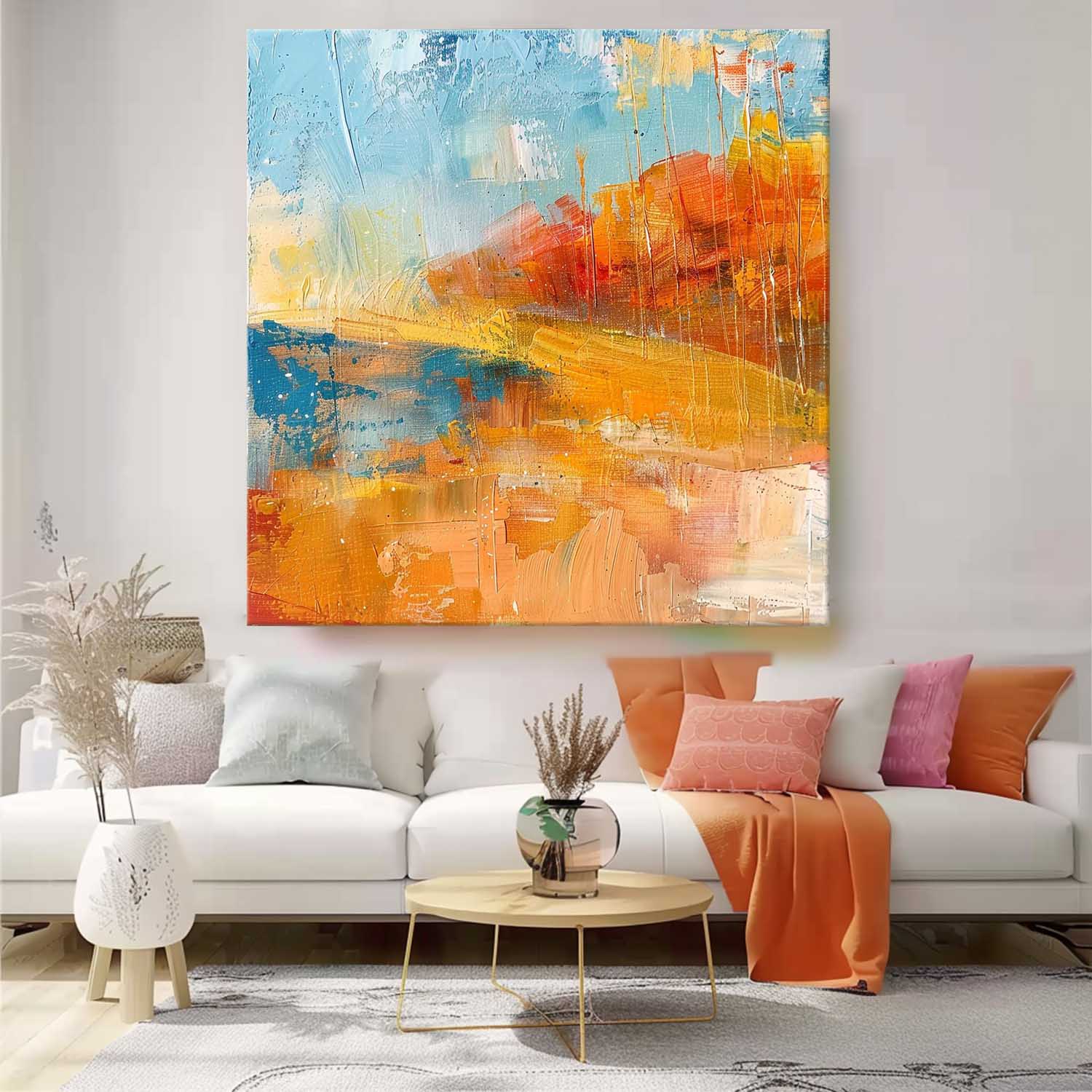 Wall Art Abstract Pastoral Style Autumn Field Decor