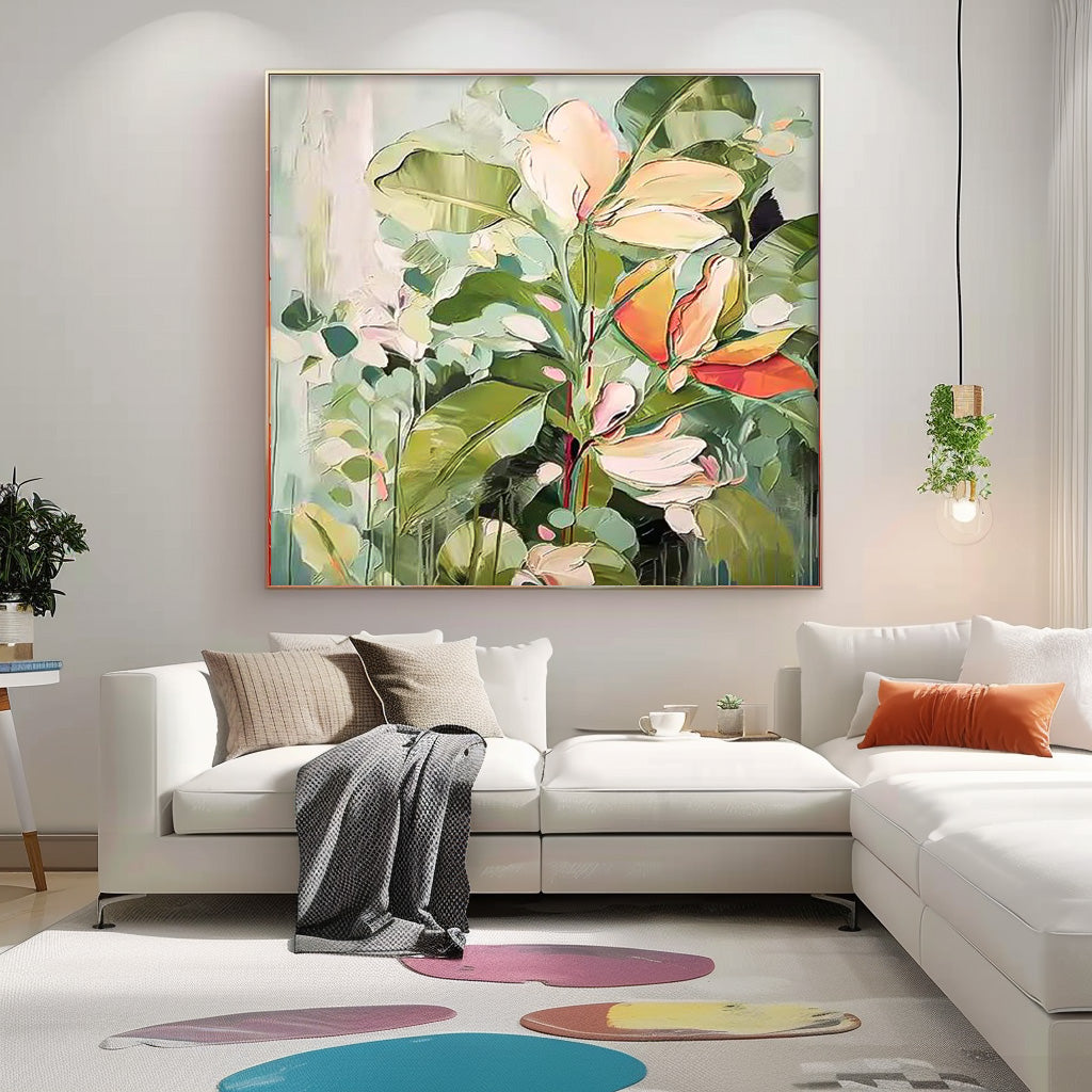 Wall Art Pastel Magnolia Floral Foliage
