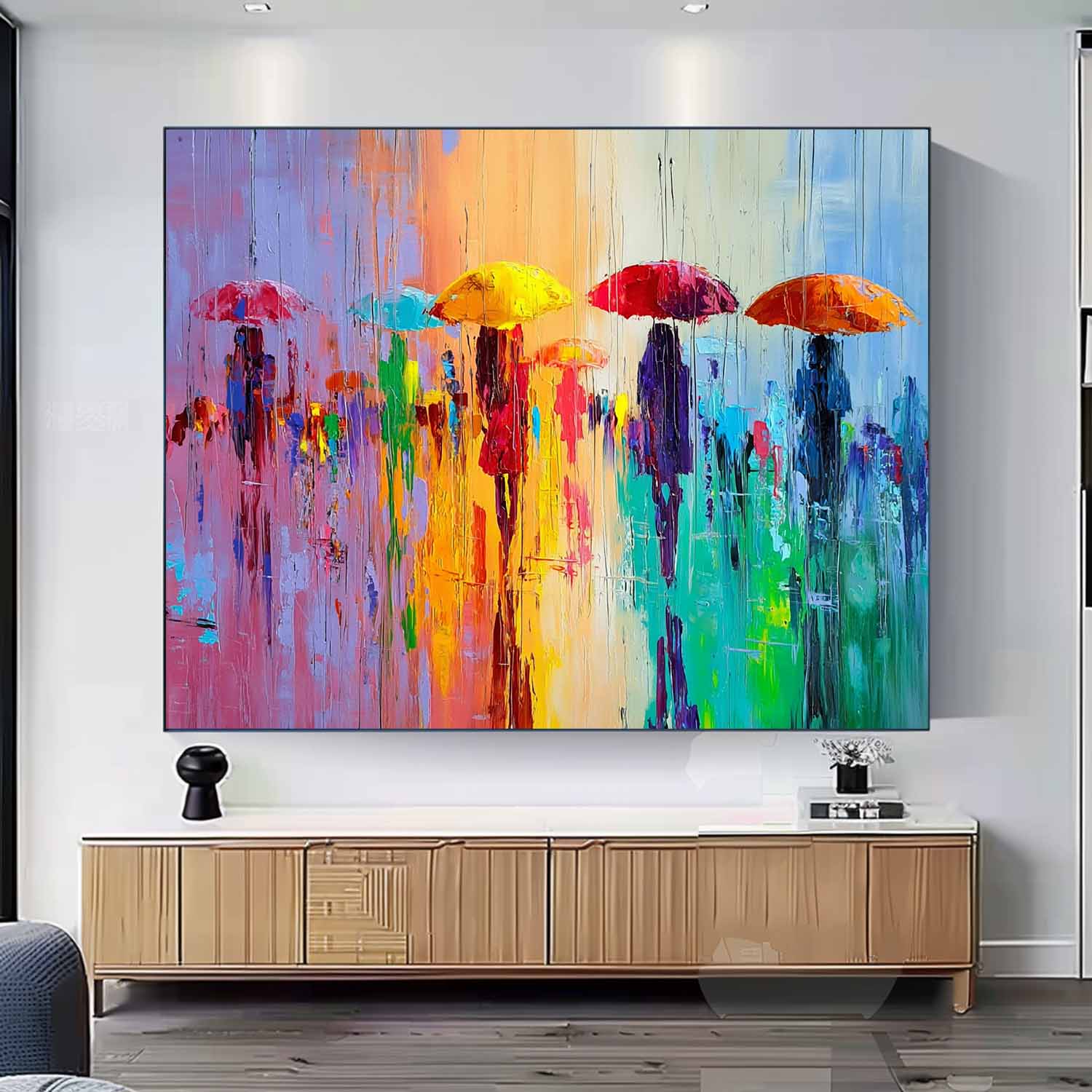 Wall Art People Subtle Watercolor Wash Maximalist