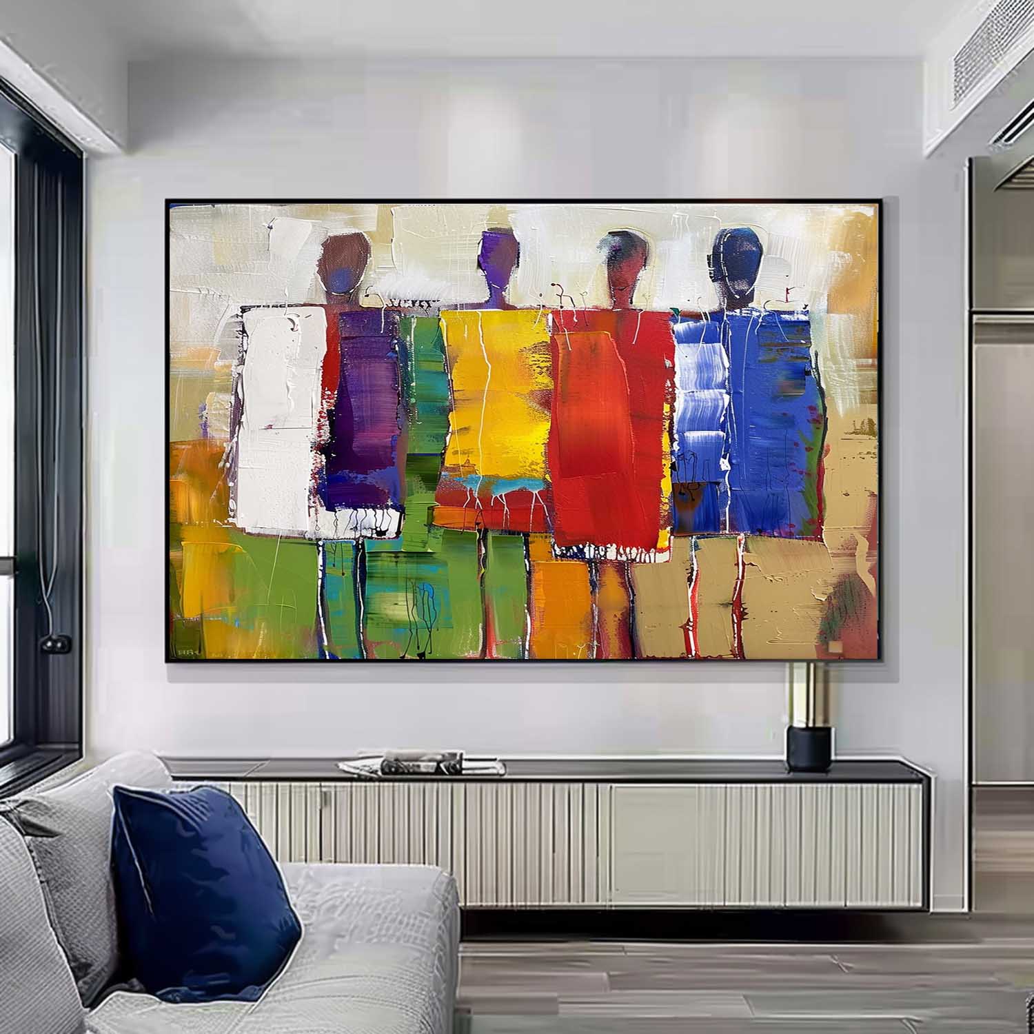 Wall Art Colorful Abstract Four Figures