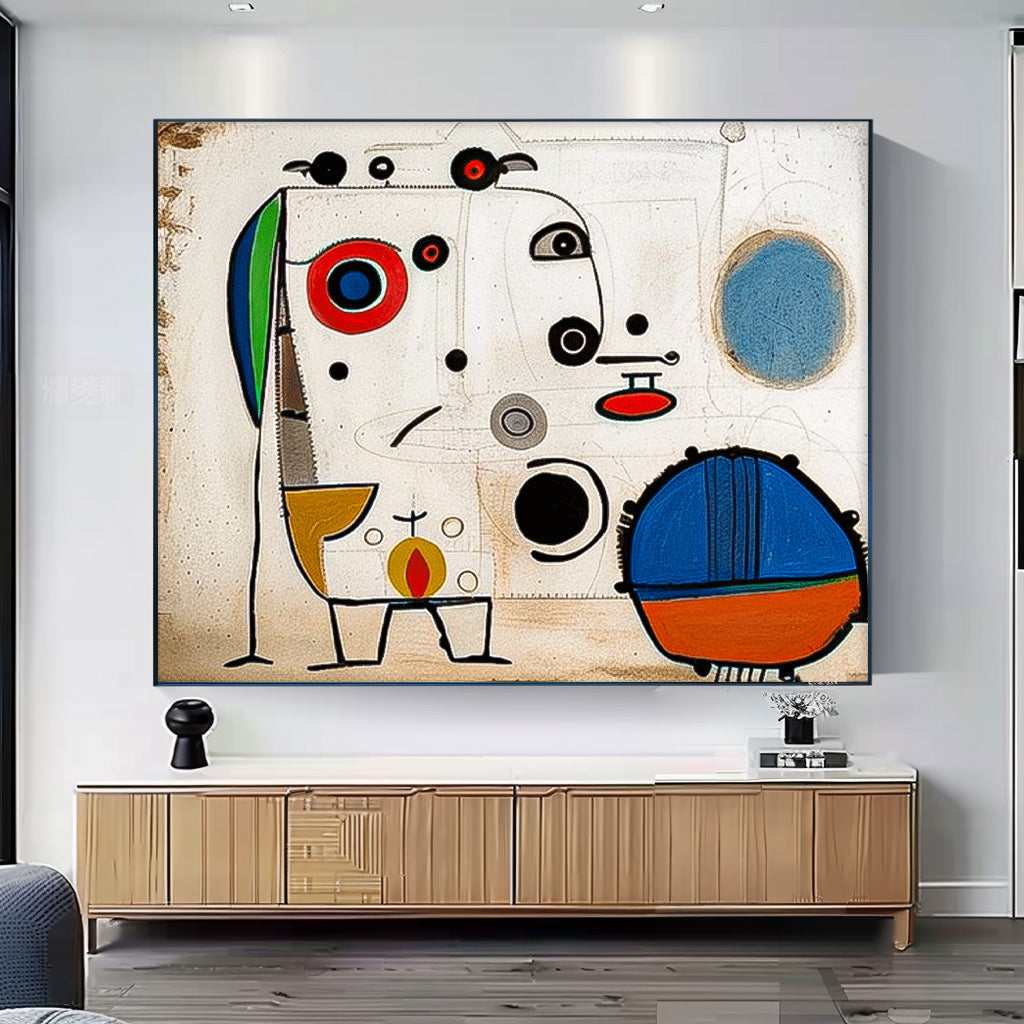 Joan Miró Style Surrealist Abstract Painting