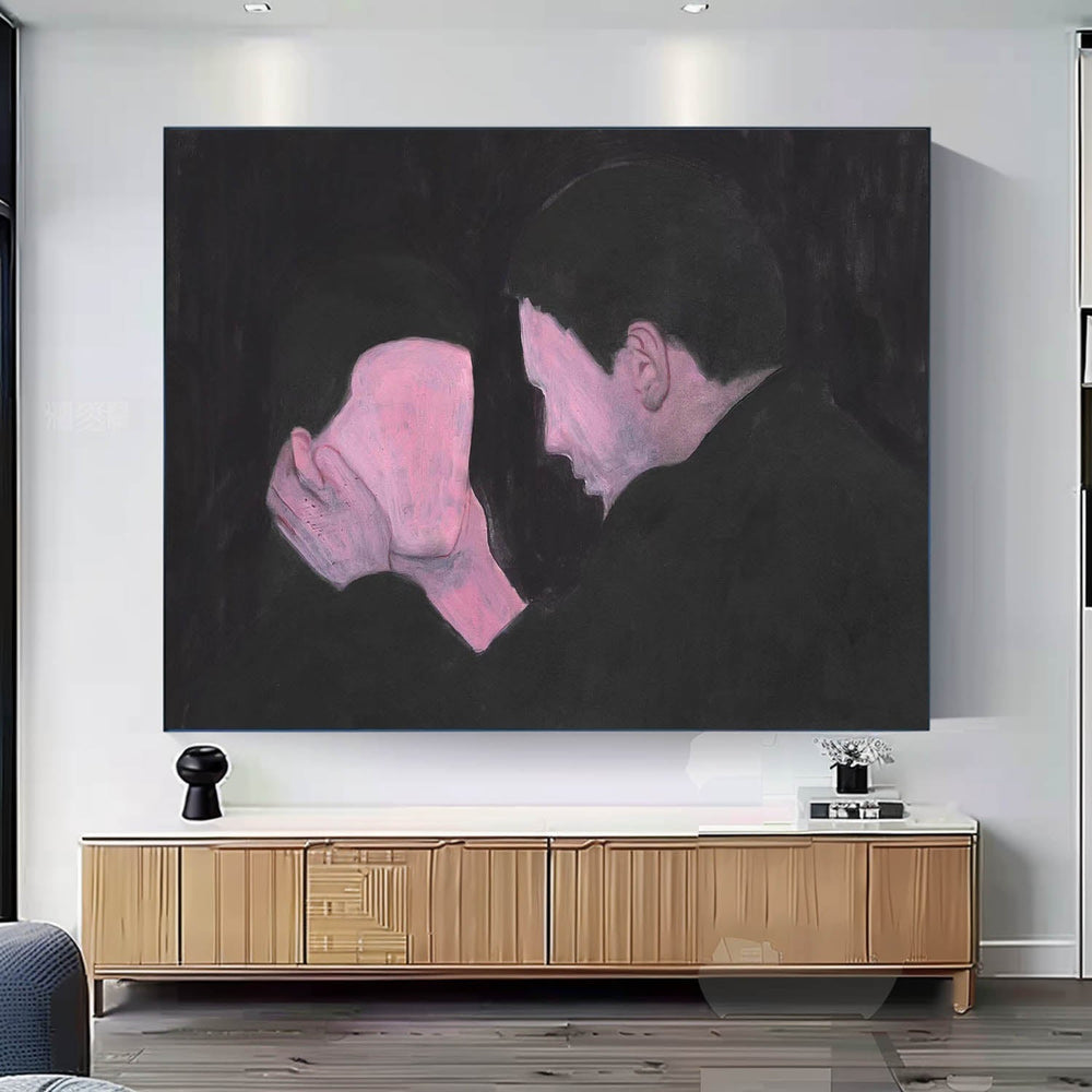 Expressionist Intimacy Painting Moody Wall Art Evocative & Contemporary ...