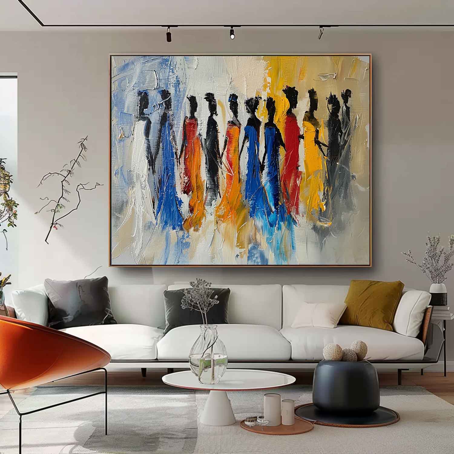 Wall Art Figurative Group Contemporary Painterly